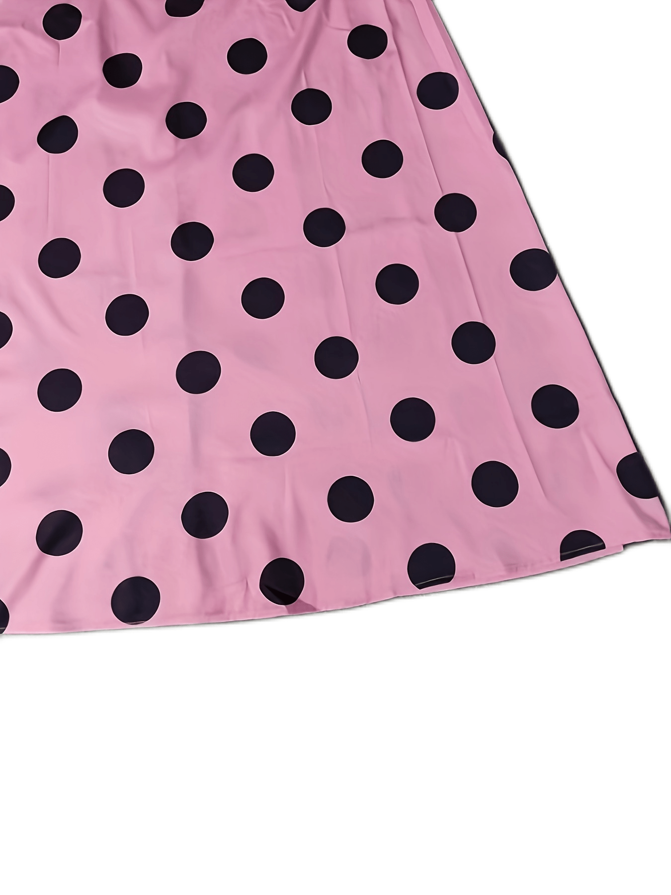 polka dot print crew neck dress elegant long sleeve belted dress womens clothing details 14