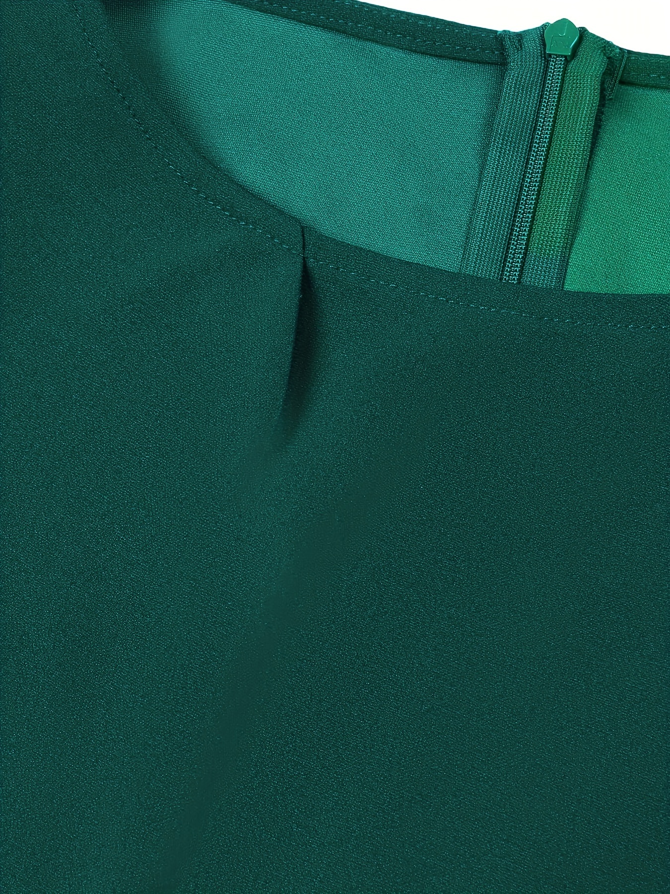 ruched pencil dress elegant crew neck sleeveless work office dress womens clothing details 13