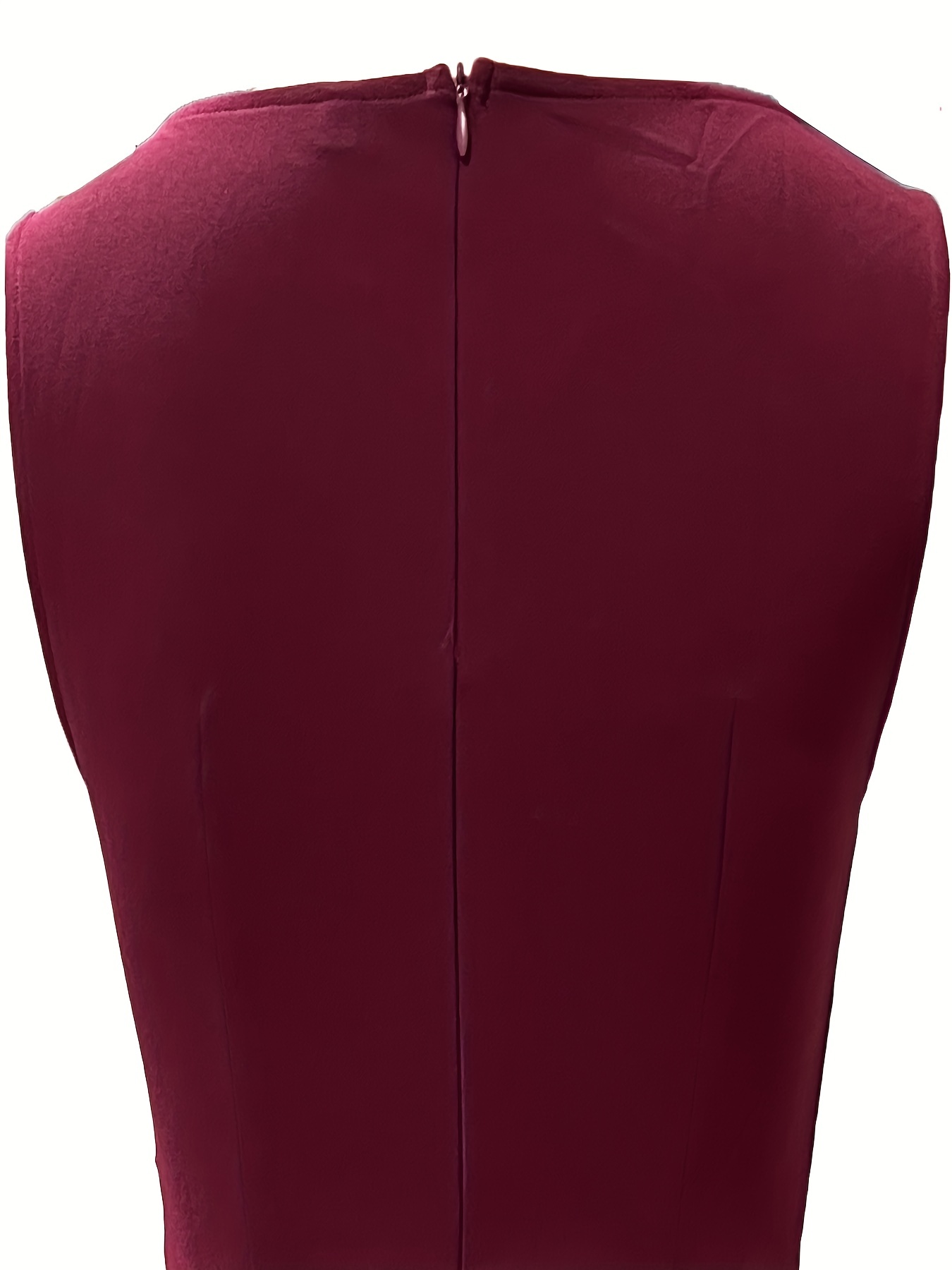ruched pencil dress elegant crew neck sleeveless work office dress womens clothing details 23