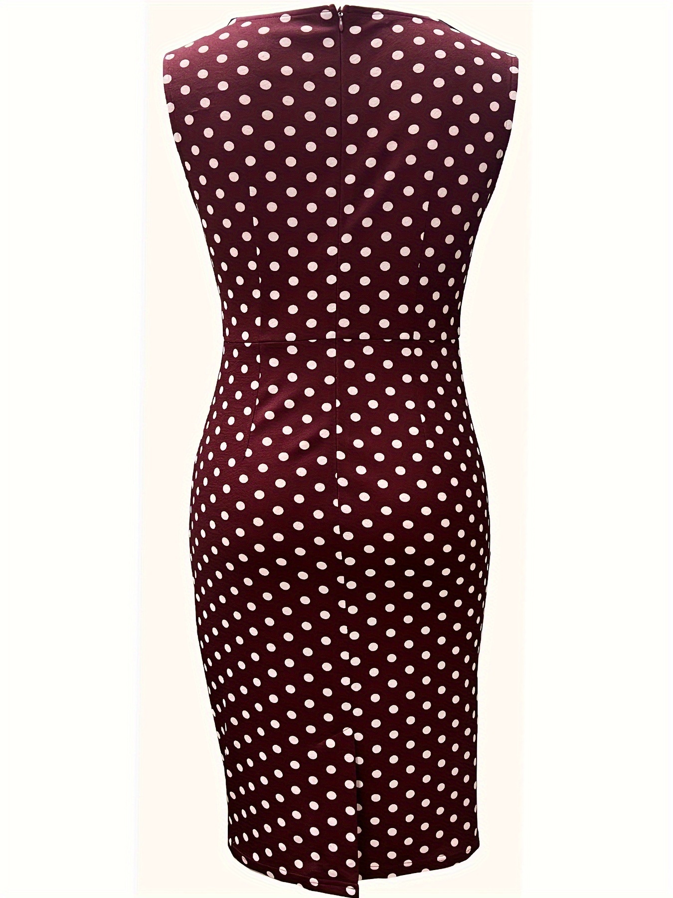 ruched pencil dress elegant crew neck sleeveless work office dress womens clothing details 26
