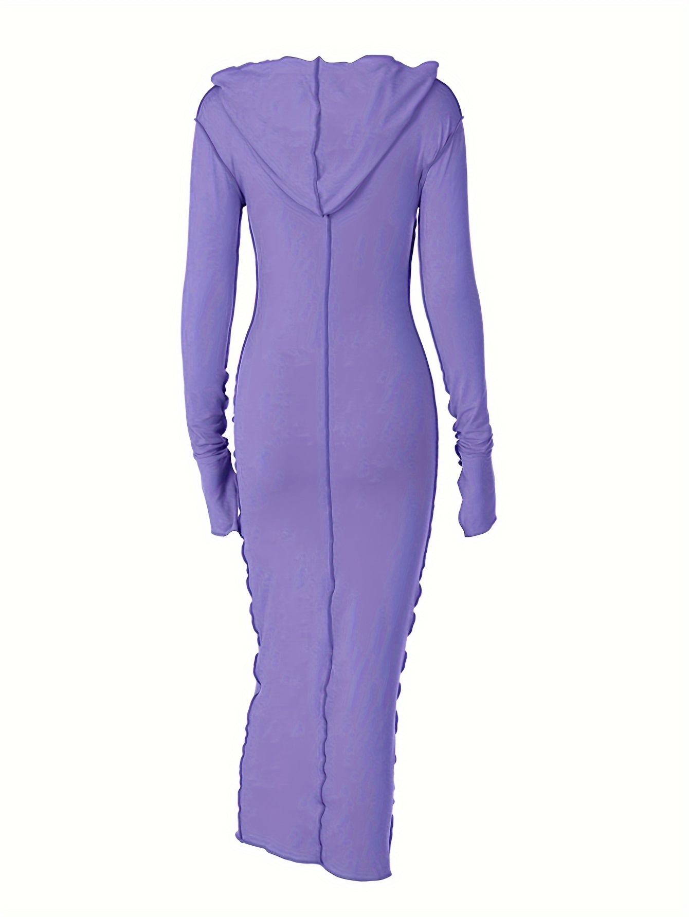 stitching hooded dress casual long sleeve maxi dress womens clothing details 21