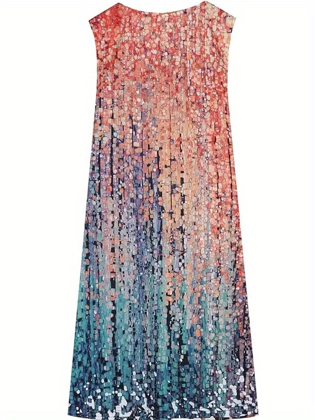 gradient v neck tank dress casual sleeveless summer midi dress womens clothing details 2