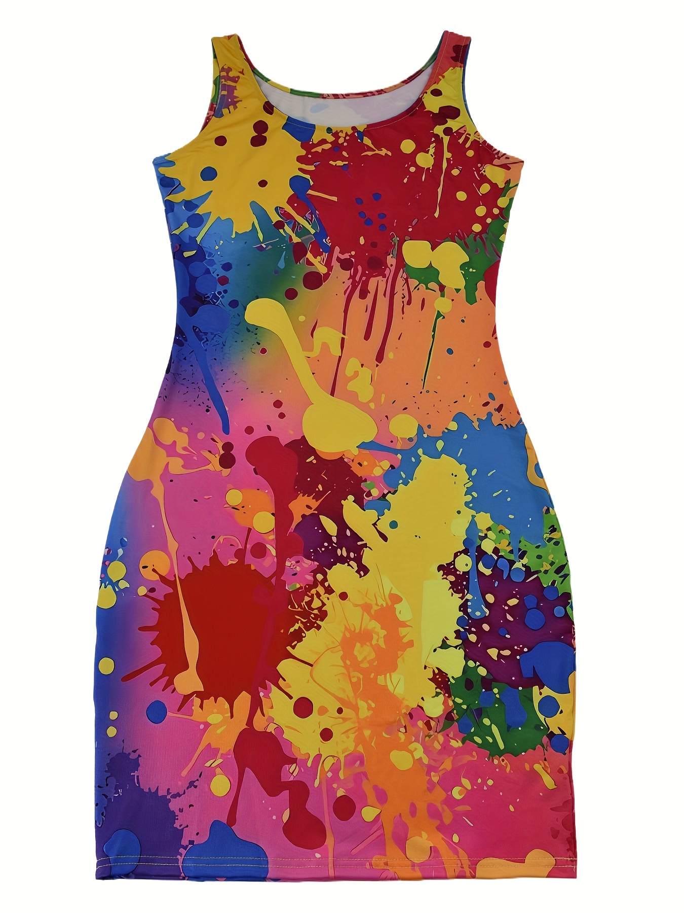 graffiti print bodycon tank dress club wear sleeveless midi dress womens clothing details 2