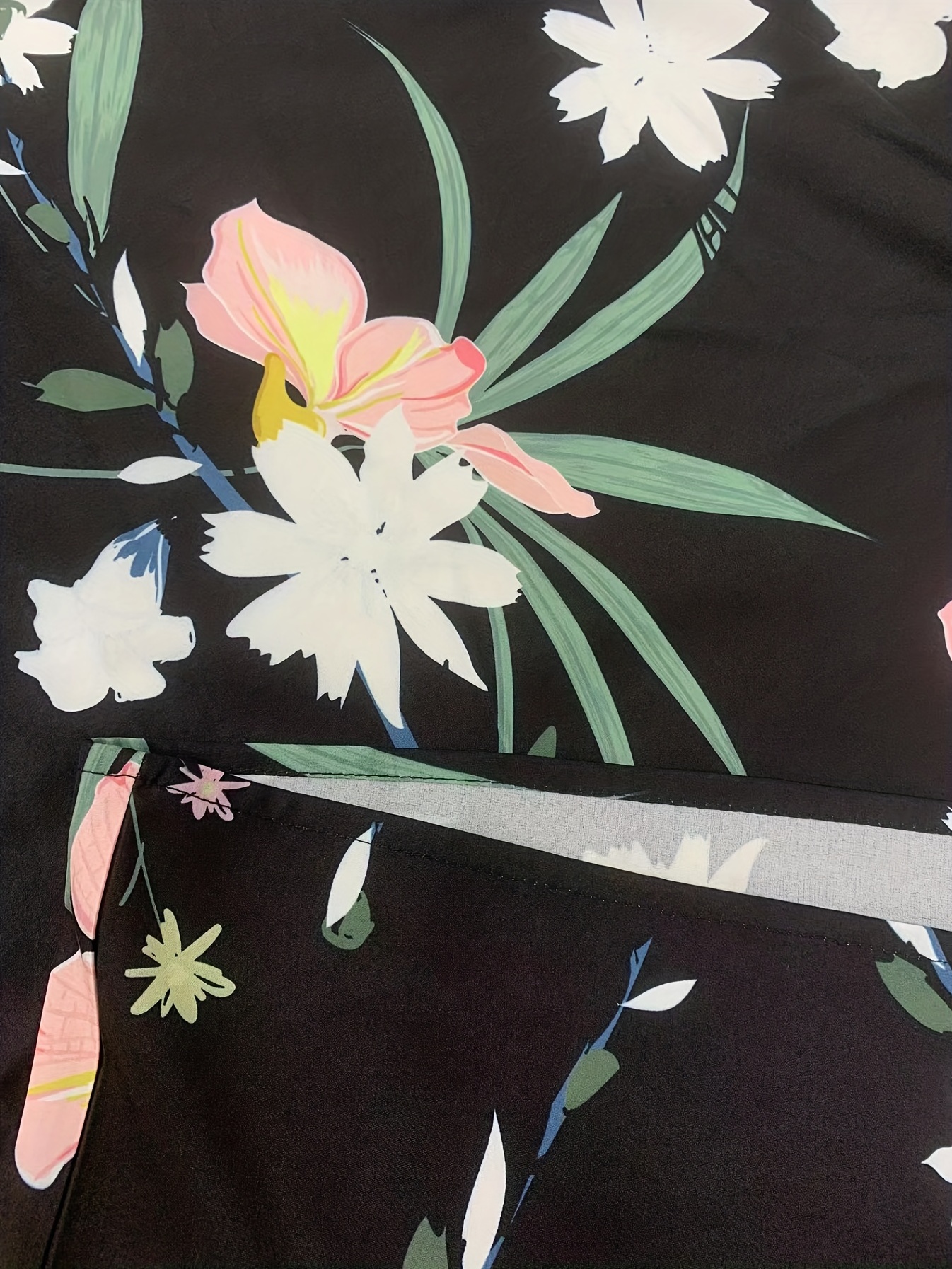 floral print high waist dress casual crew neck short sleeve summer dress womens clothing details 9