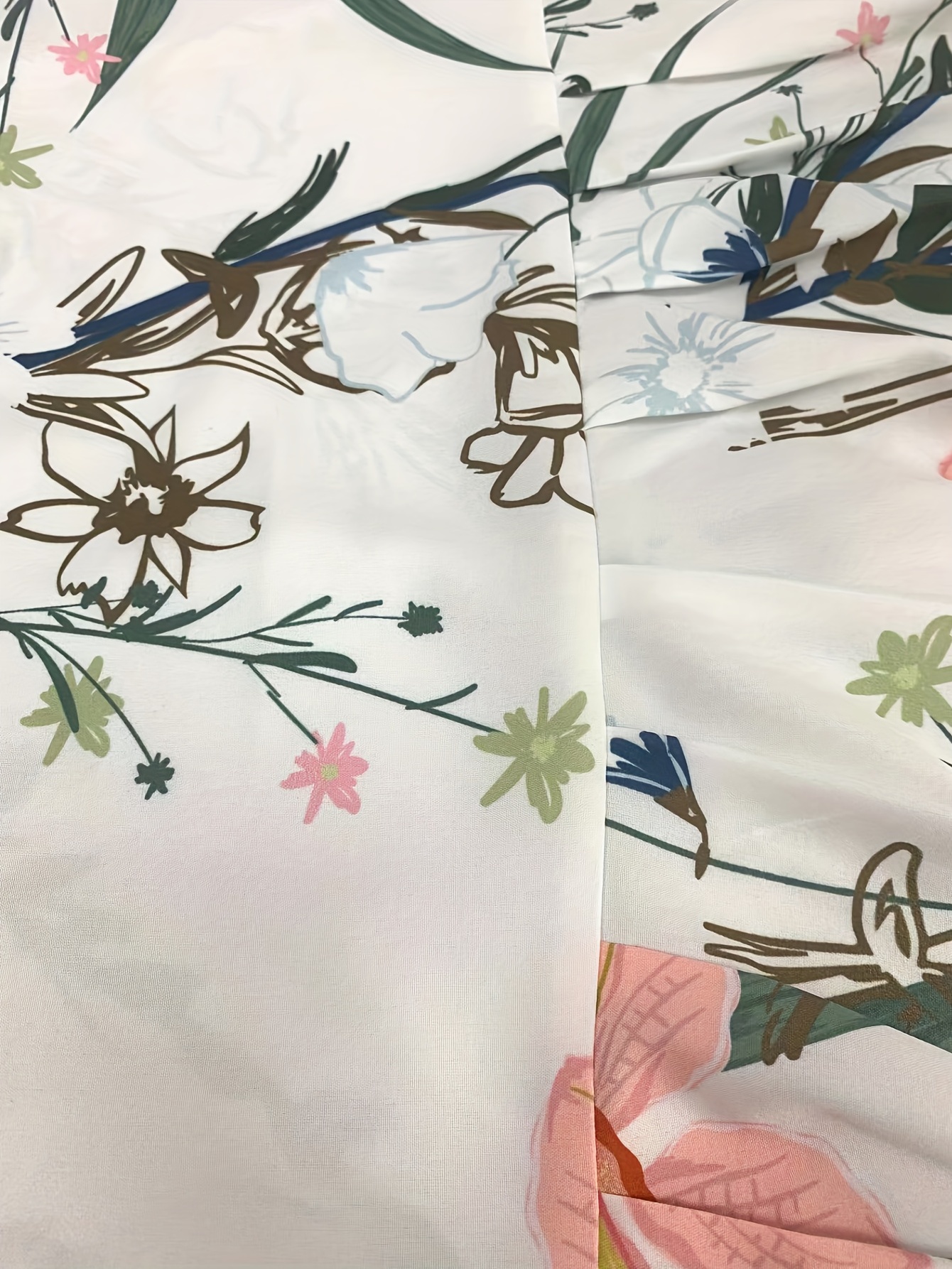 floral print high waist dress casual crew neck short sleeve summer dress womens clothing details 18