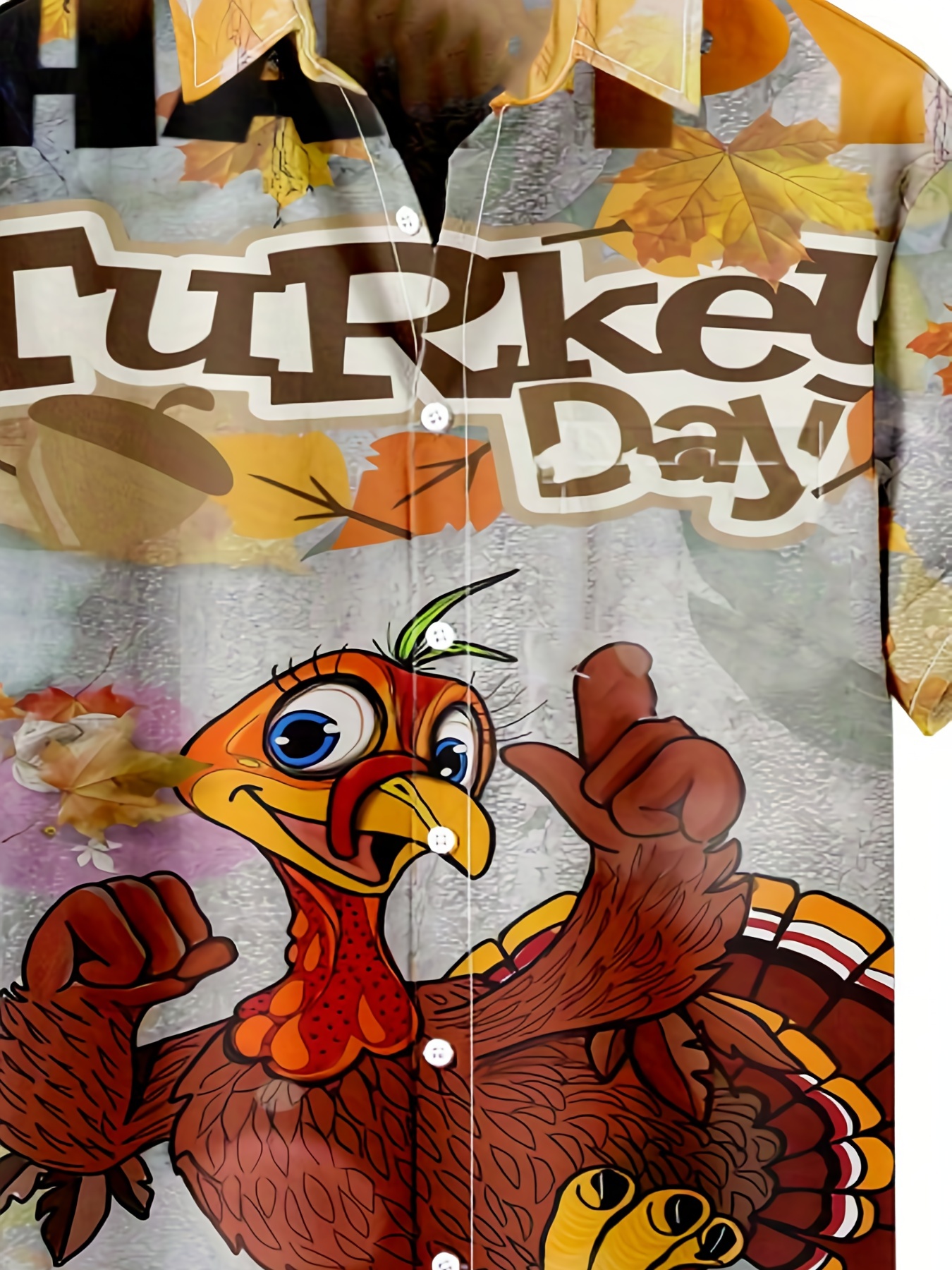 thanksgiving print mens casual short sleeve shirt mens shirt for summer vacation resort tops for men gift for men details 2