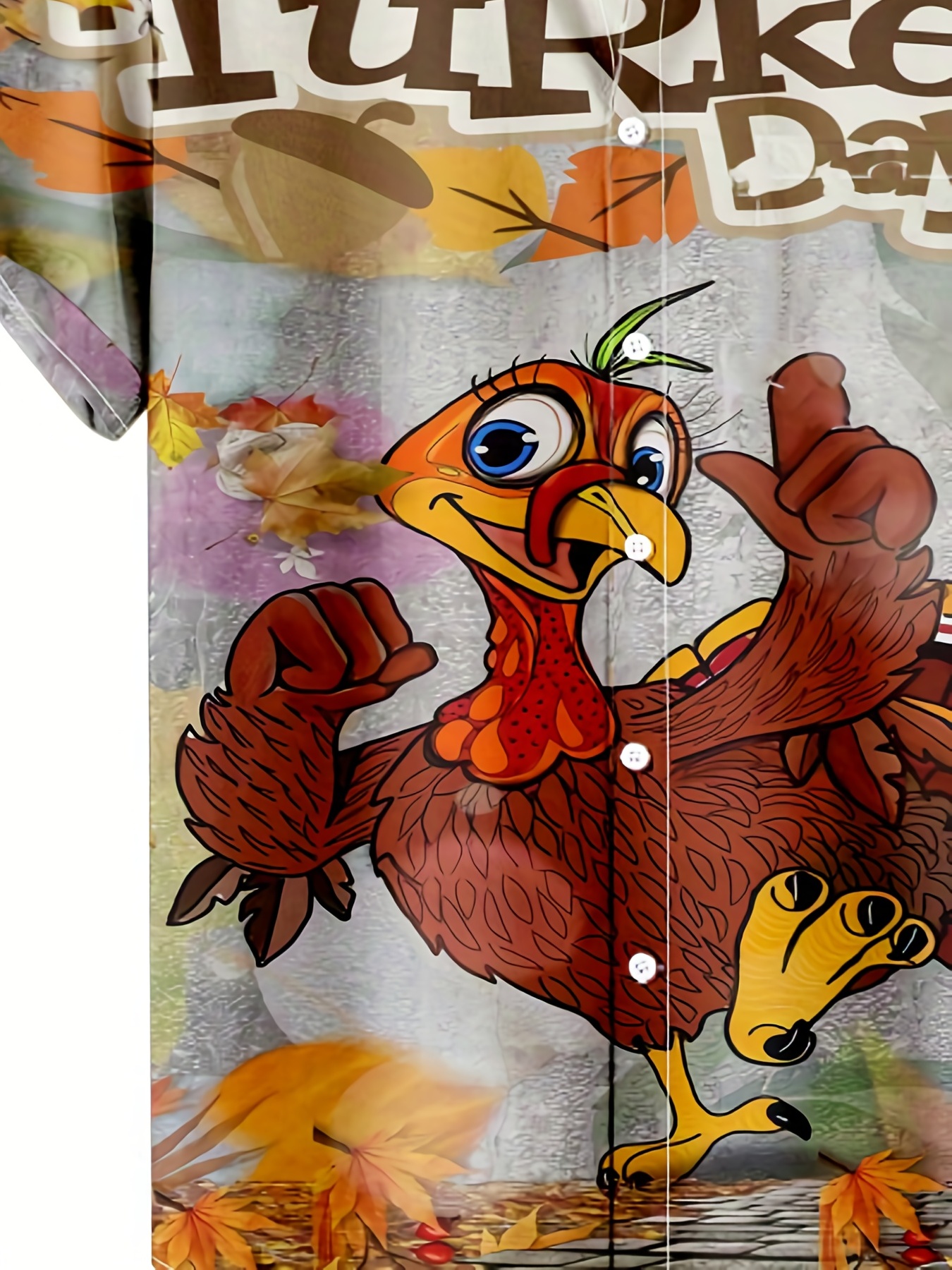 thanksgiving print mens casual short sleeve shirt mens shirt for summer vacation resort tops for men gift for men details 3