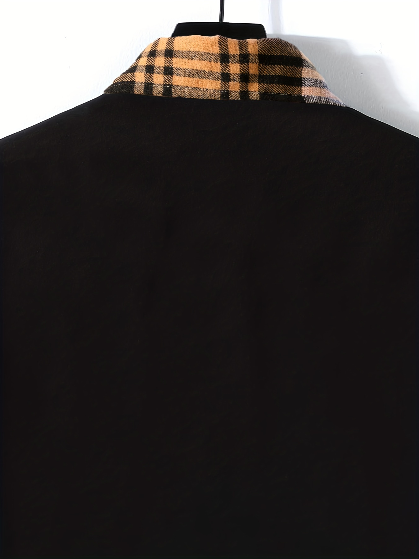 stylish collage chest pocket plaid pattern casual long sleeve button up shirt mens clothes for spring summer fall outdoor details 32