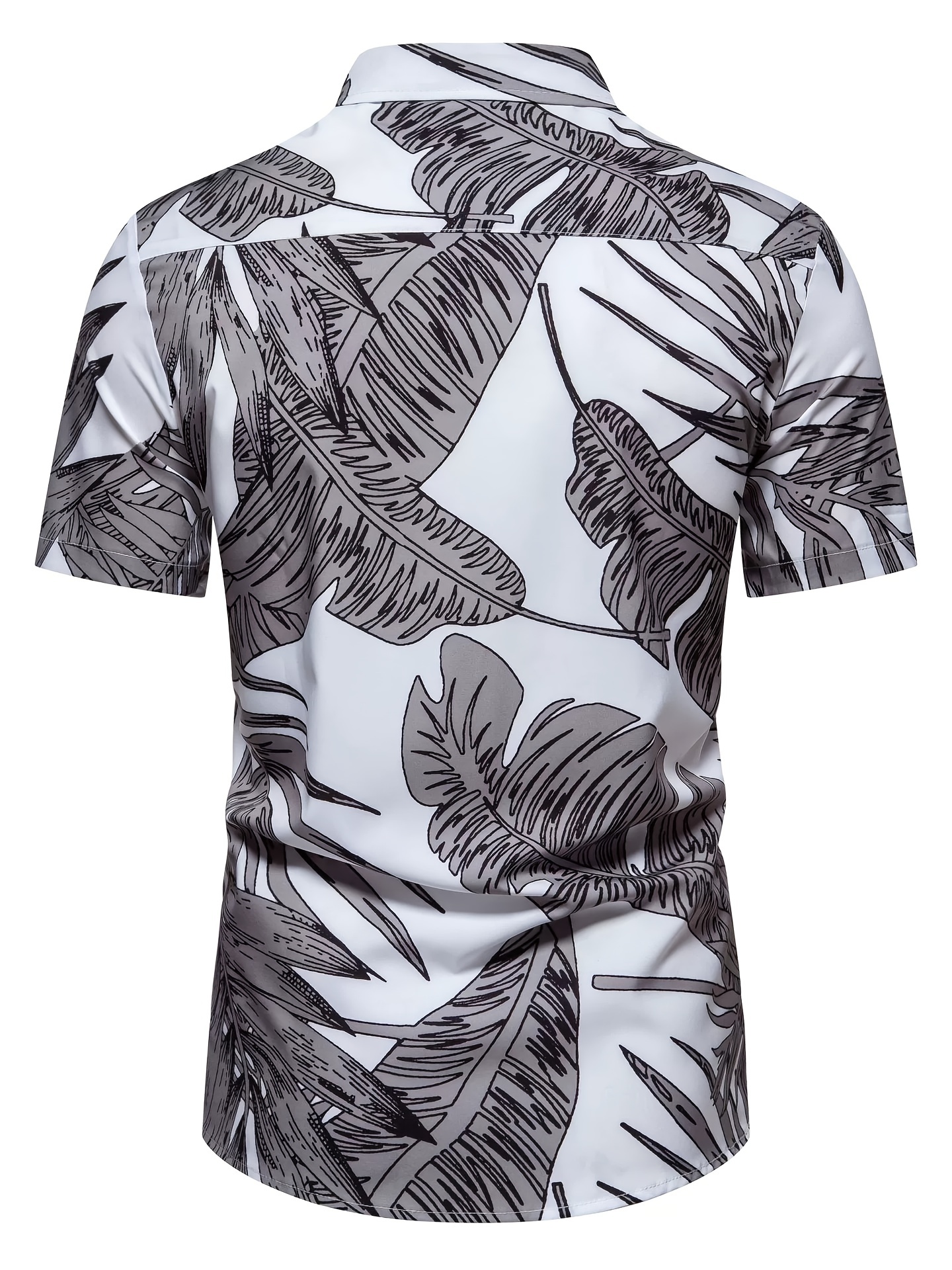 mens casual slim short sleeve shirts with flower for summer details 6