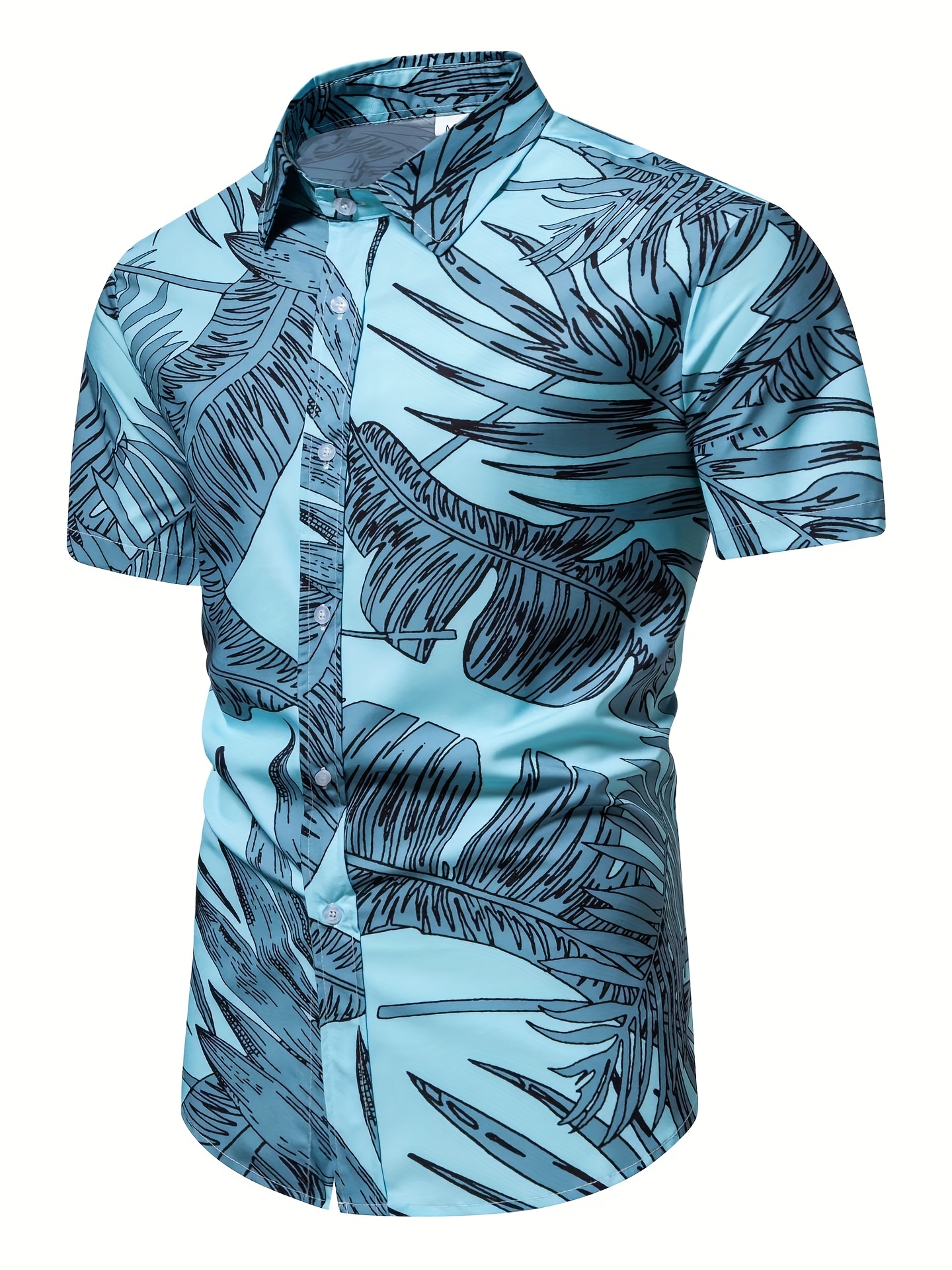 mens casual slim short sleeve shirts with flower for summer details 37