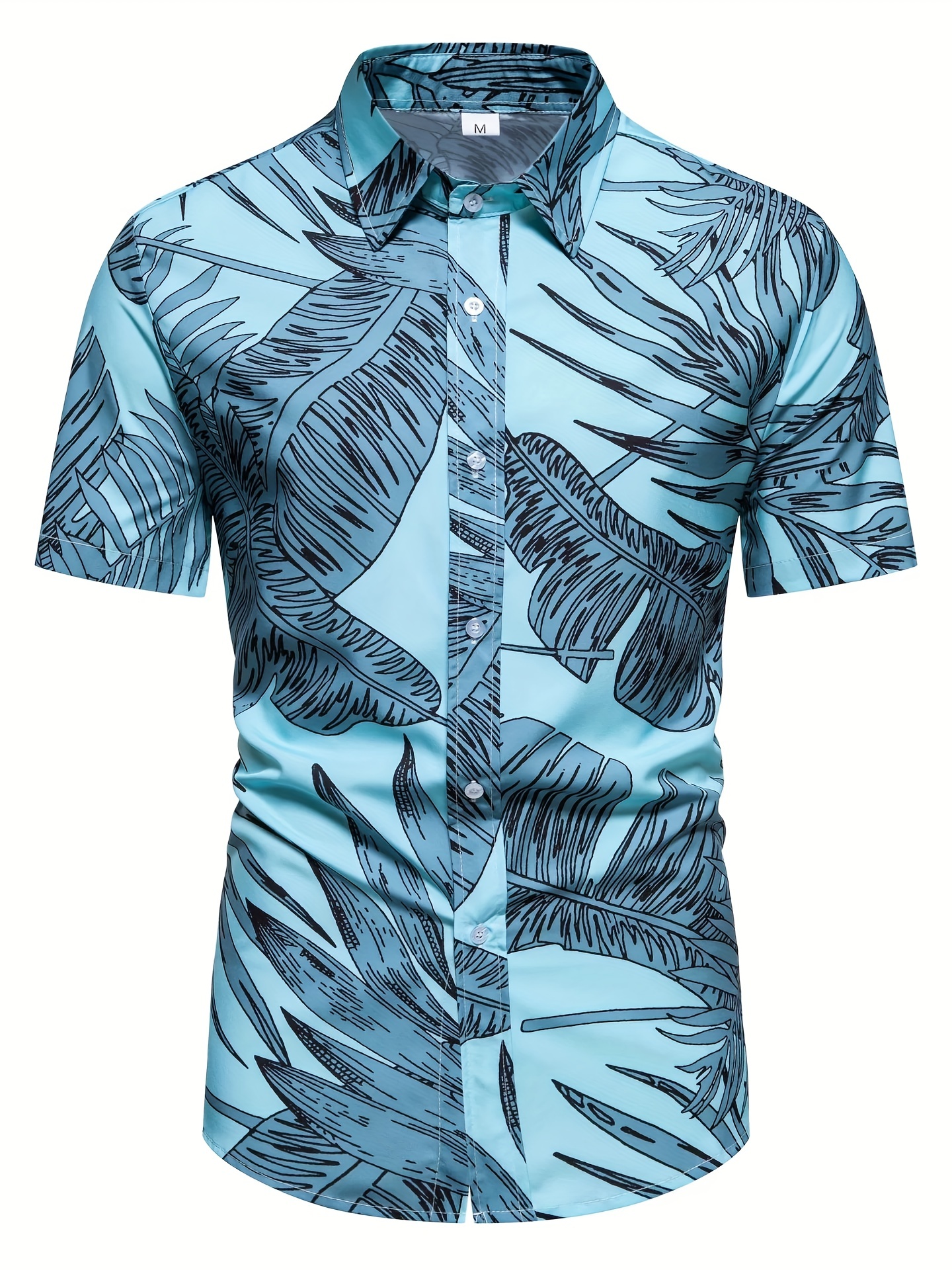 mens casual slim short sleeve shirts with flower for summer details 42
