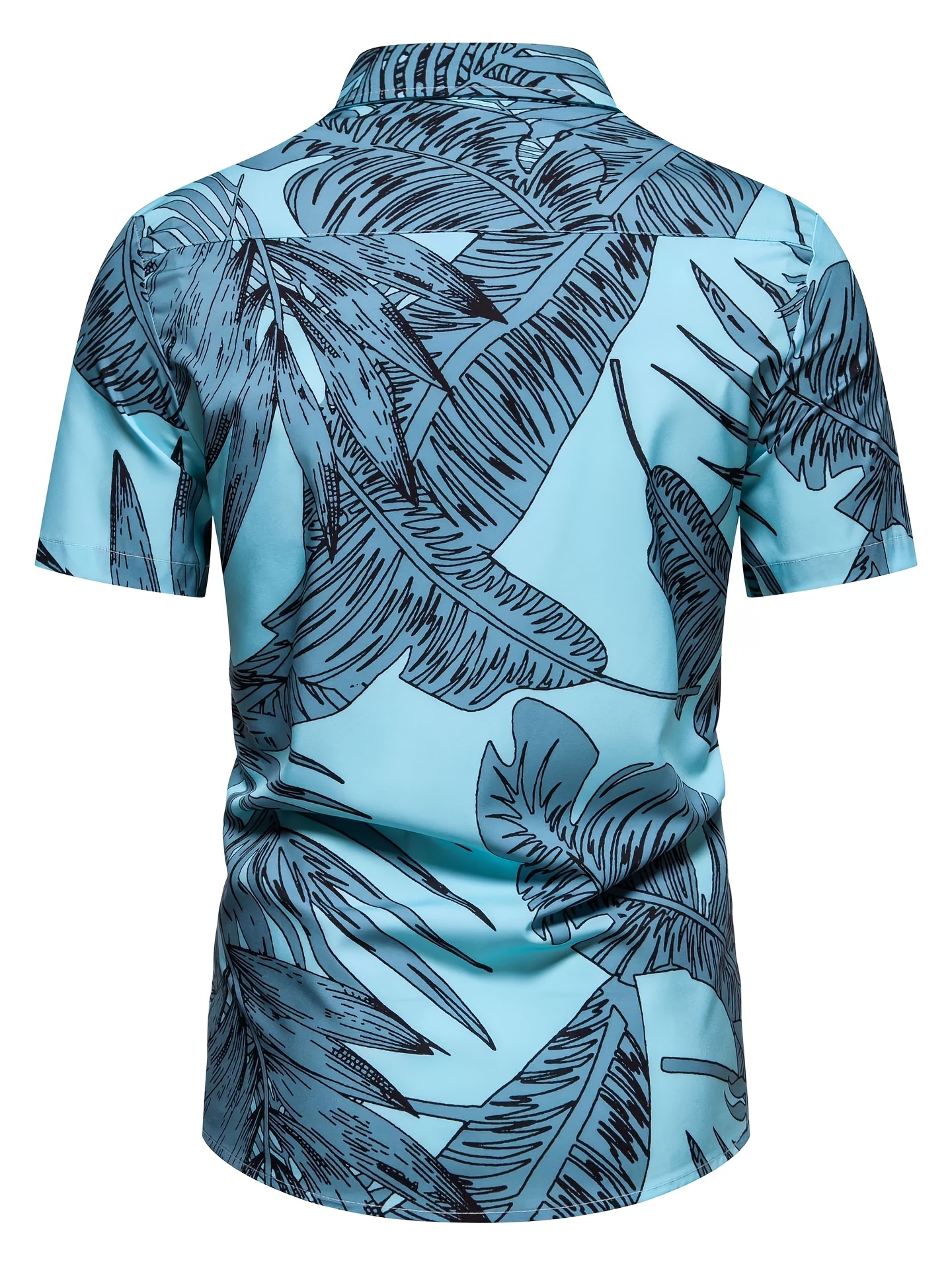mens casual slim short sleeve shirts with flower for summer details 43