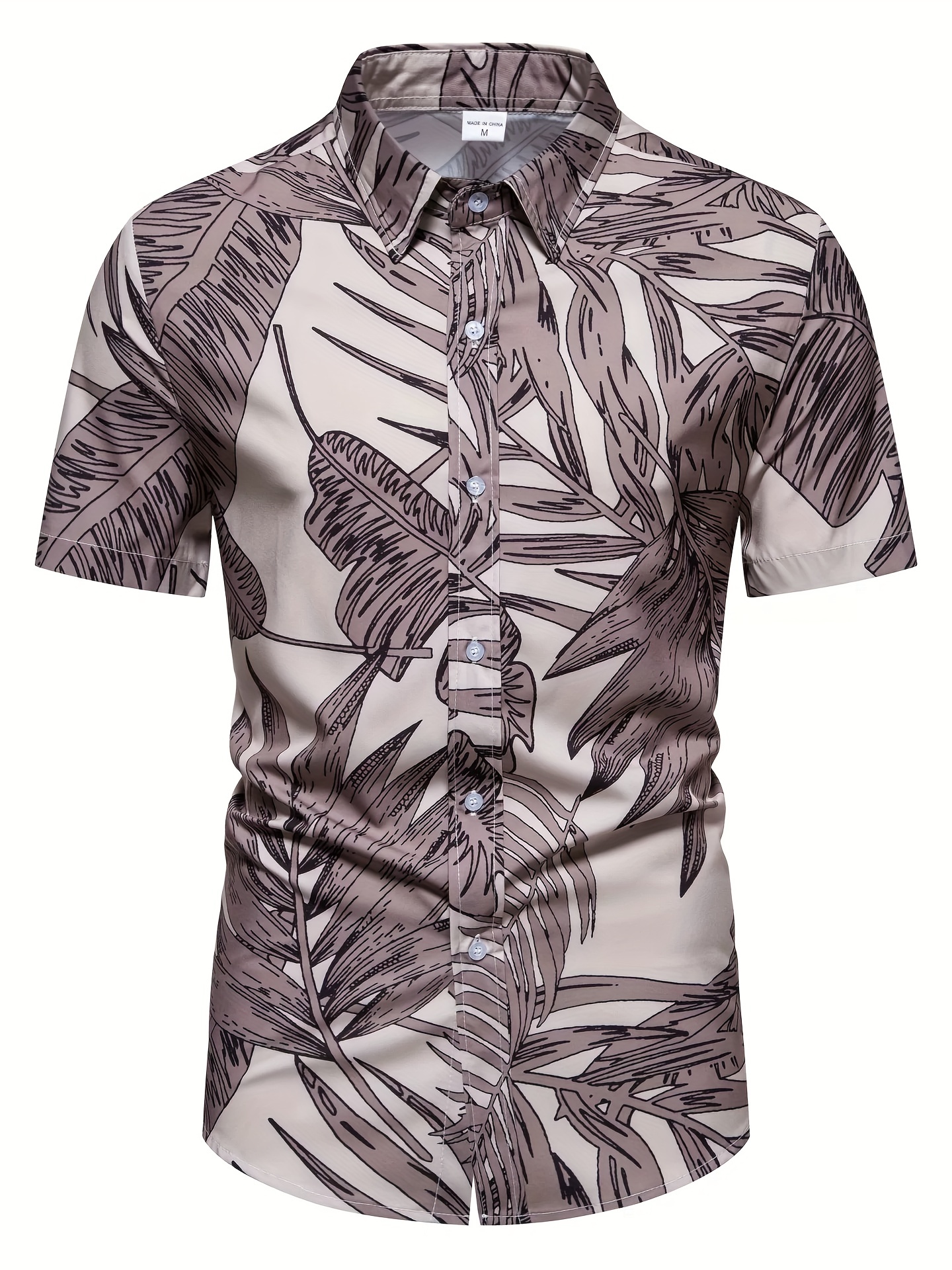 mens casual slim short sleeve shirts with flower for summer details 58