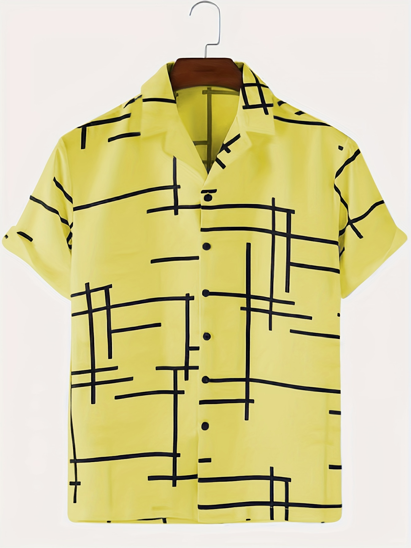 trendy stripe print mens casual short sleeve hawaiian shirt mens shirt for summer vacation resort tops for men details 21