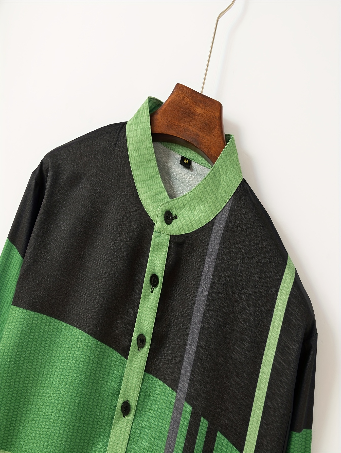 mens shirt top henley shirts color block long sleeve closure regular fit male casual shirt for daily vacation details 10