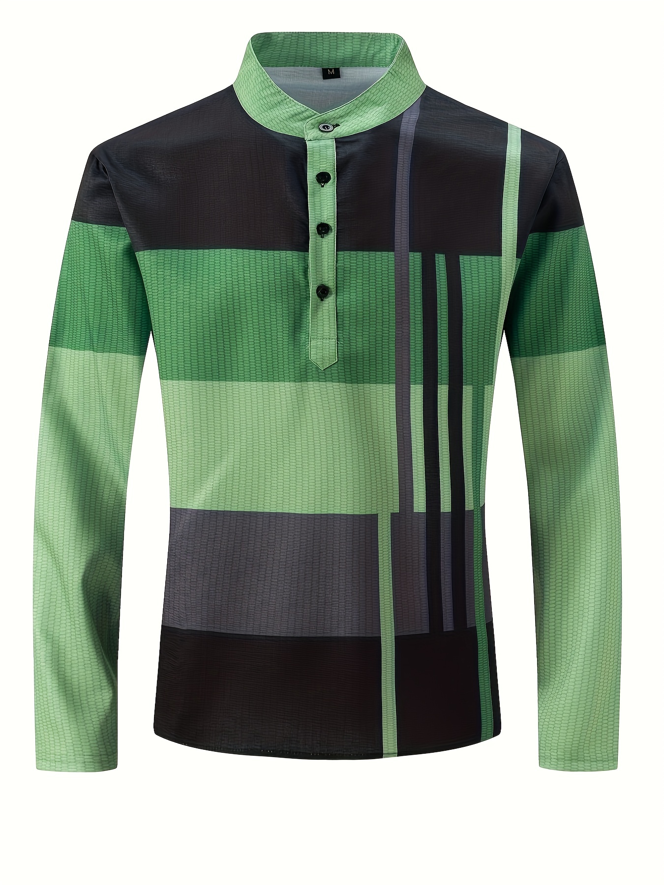 mens shirt top henley shirts color block long sleeve closure regular fit male casual shirt for daily vacation details 16