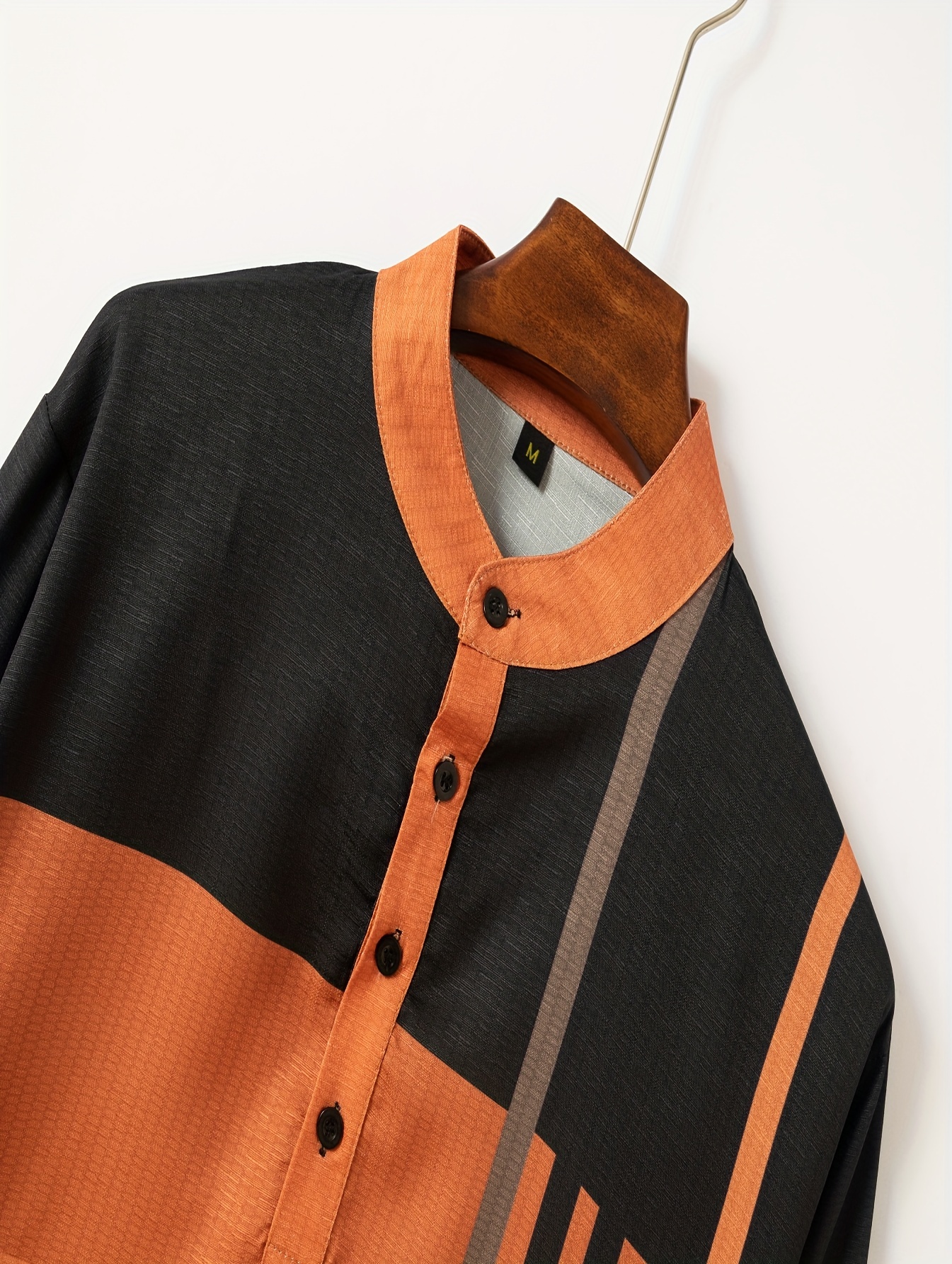 mens shirt top henley shirts color block long sleeve closure regular fit male casual shirt for daily vacation details 30