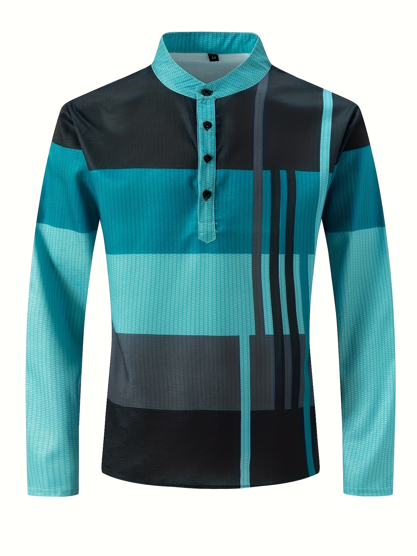 mens shirt top henley shirts color block long sleeve closure regular fit male casual shirt for daily vacation details 41