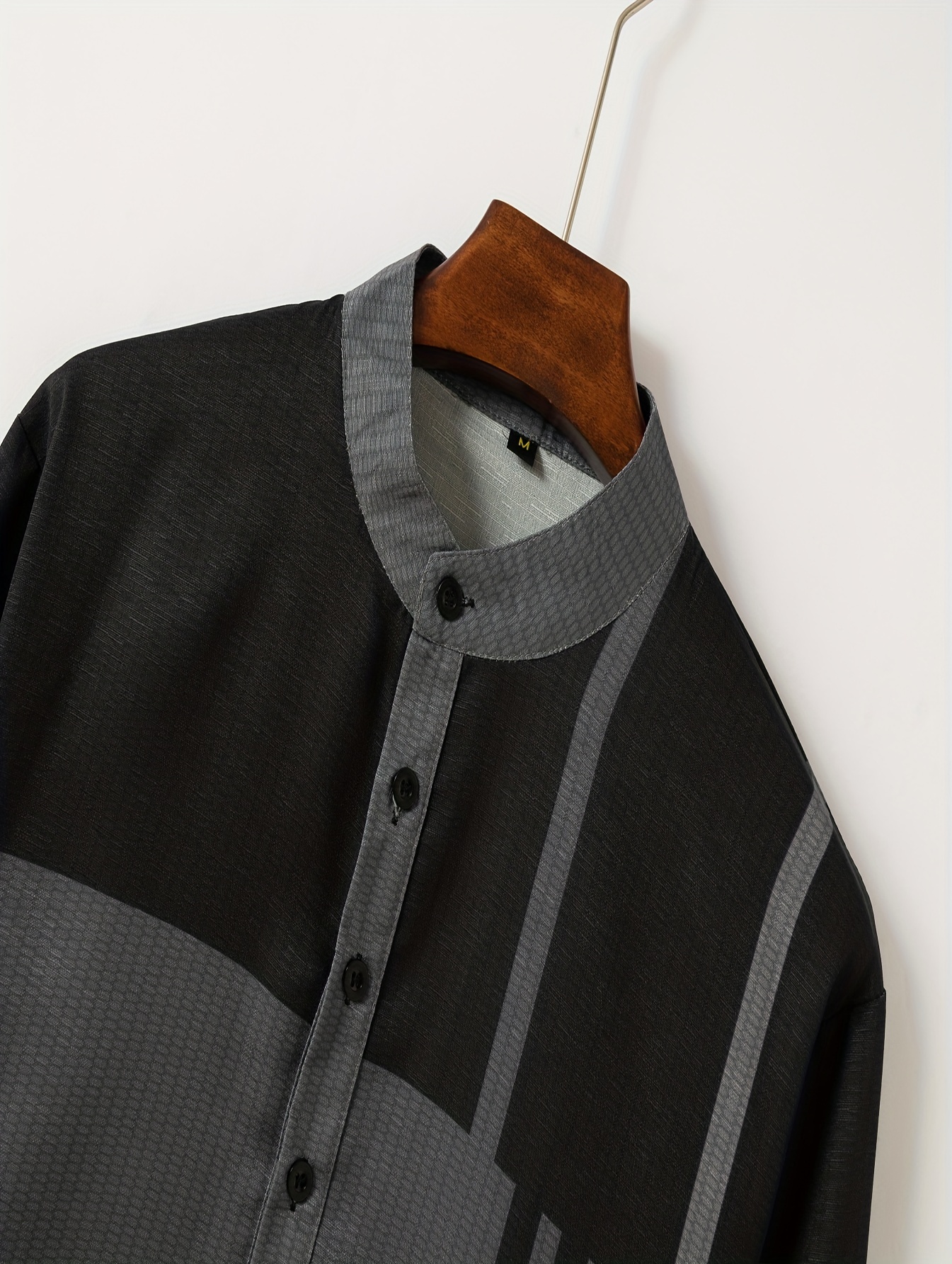 mens shirt top henley shirts color block long sleeve closure regular fit male casual shirt for daily vacation details 48