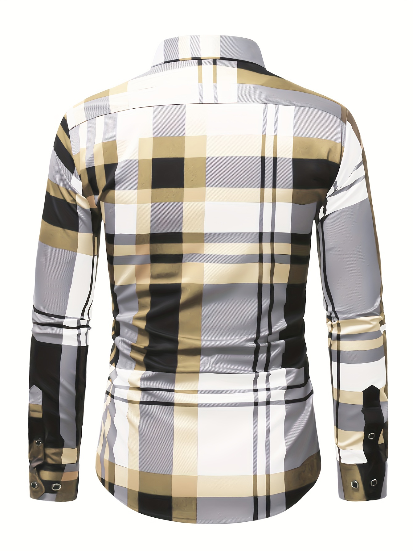 mens semi formal non stretch long sleeve turndown collar shirt male clothes for spring and summer details 1