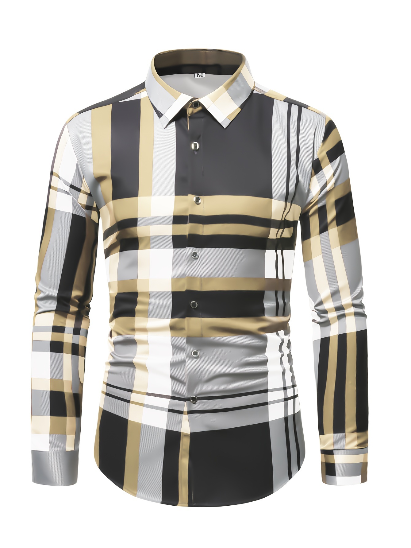 mens semi formal non stretch long sleeve turndown collar shirt male clothes for spring and summer details 2
