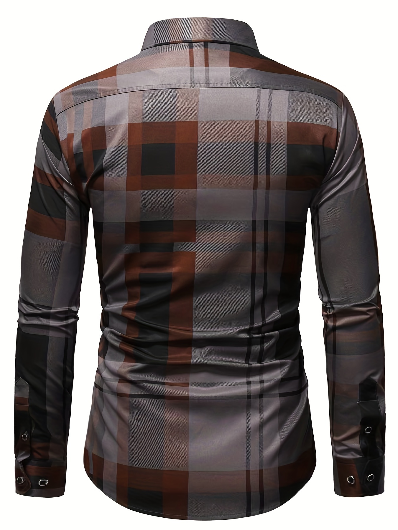 mens semi formal non stretch long sleeve turndown collar shirt male clothes for spring and summer details 6
