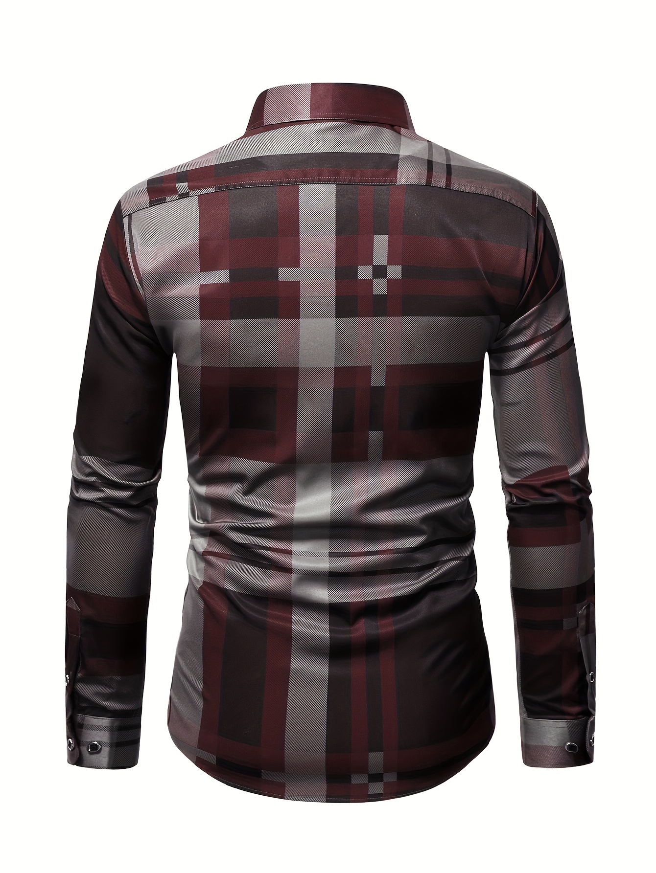 mens semi formal non stretch long sleeve turndown collar shirt male clothes for spring and summer details 10