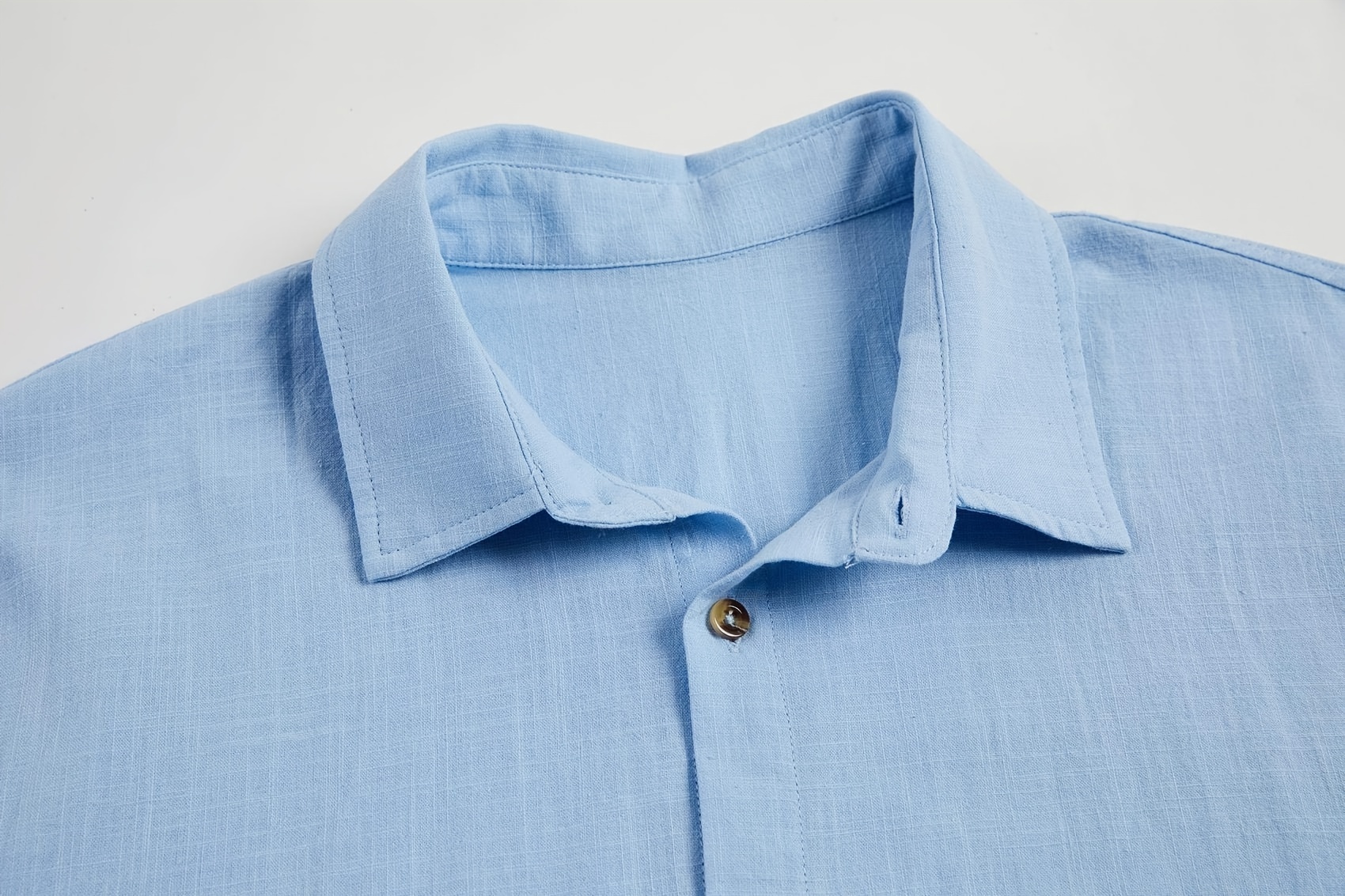 solid mens casual summer short sleeve button down shirts gift for men details 2