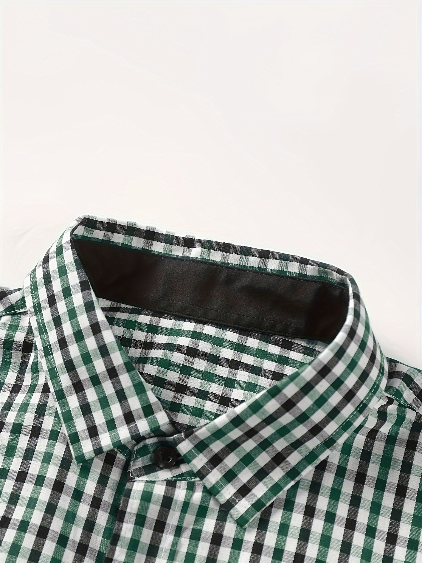 plaid pattern mens cotton casual long sleeve button up shirt mens leisurewear spring fall outdoor details 2