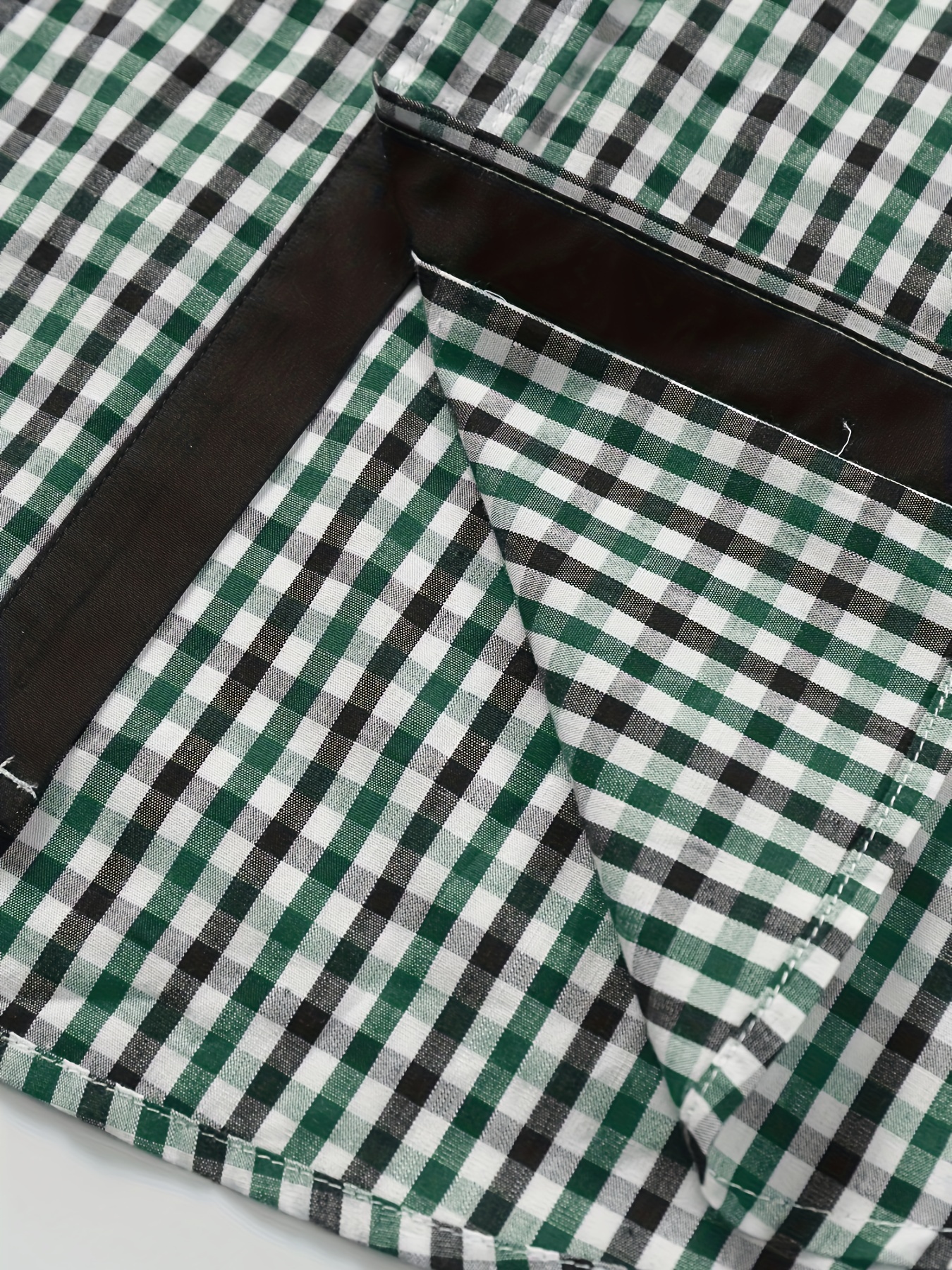 plaid pattern mens cotton casual long sleeve button up shirt mens leisurewear spring fall outdoor details 3