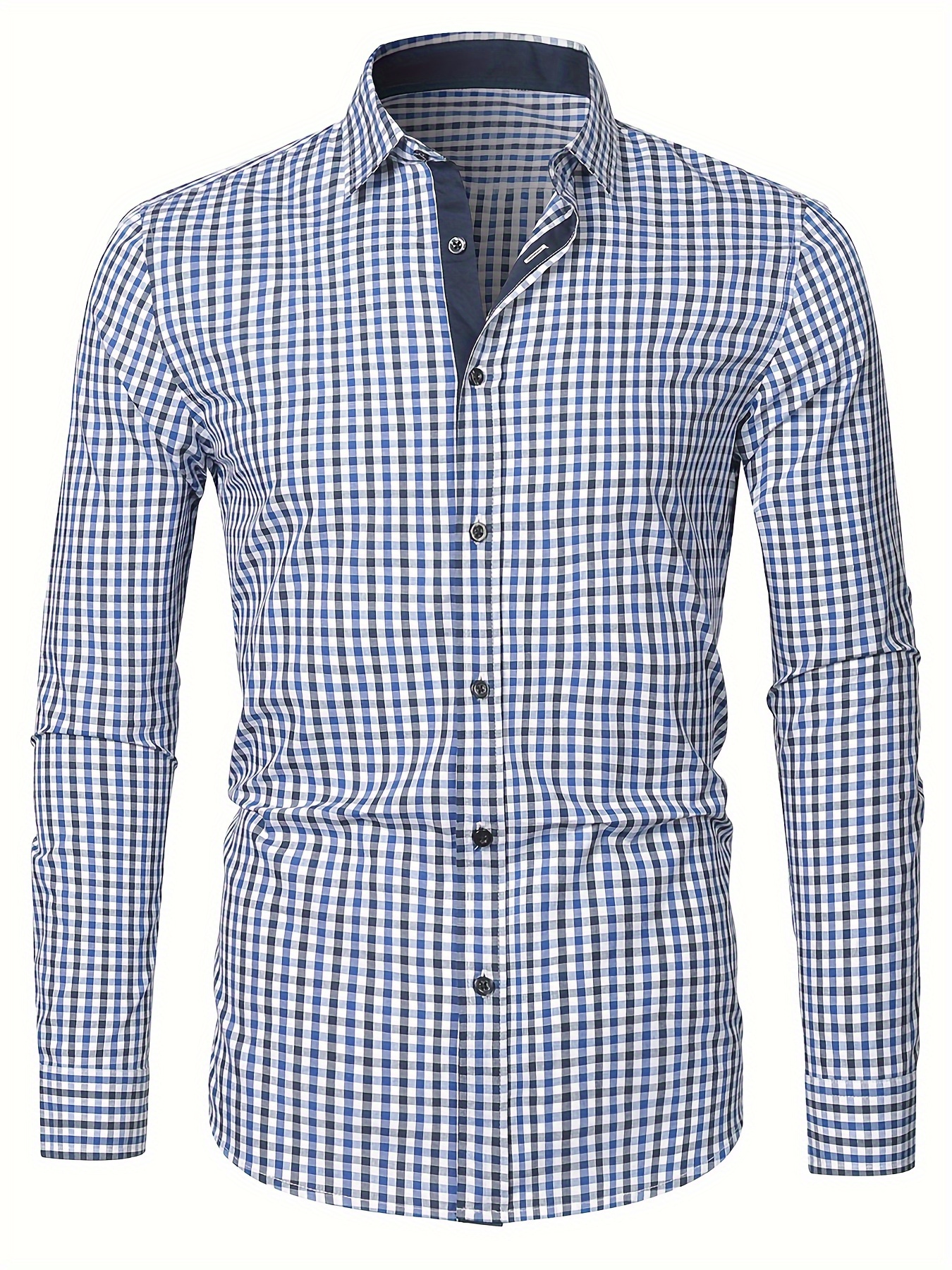 plaid pattern mens cotton casual long sleeve button up shirt mens leisurewear spring fall outdoor details 19