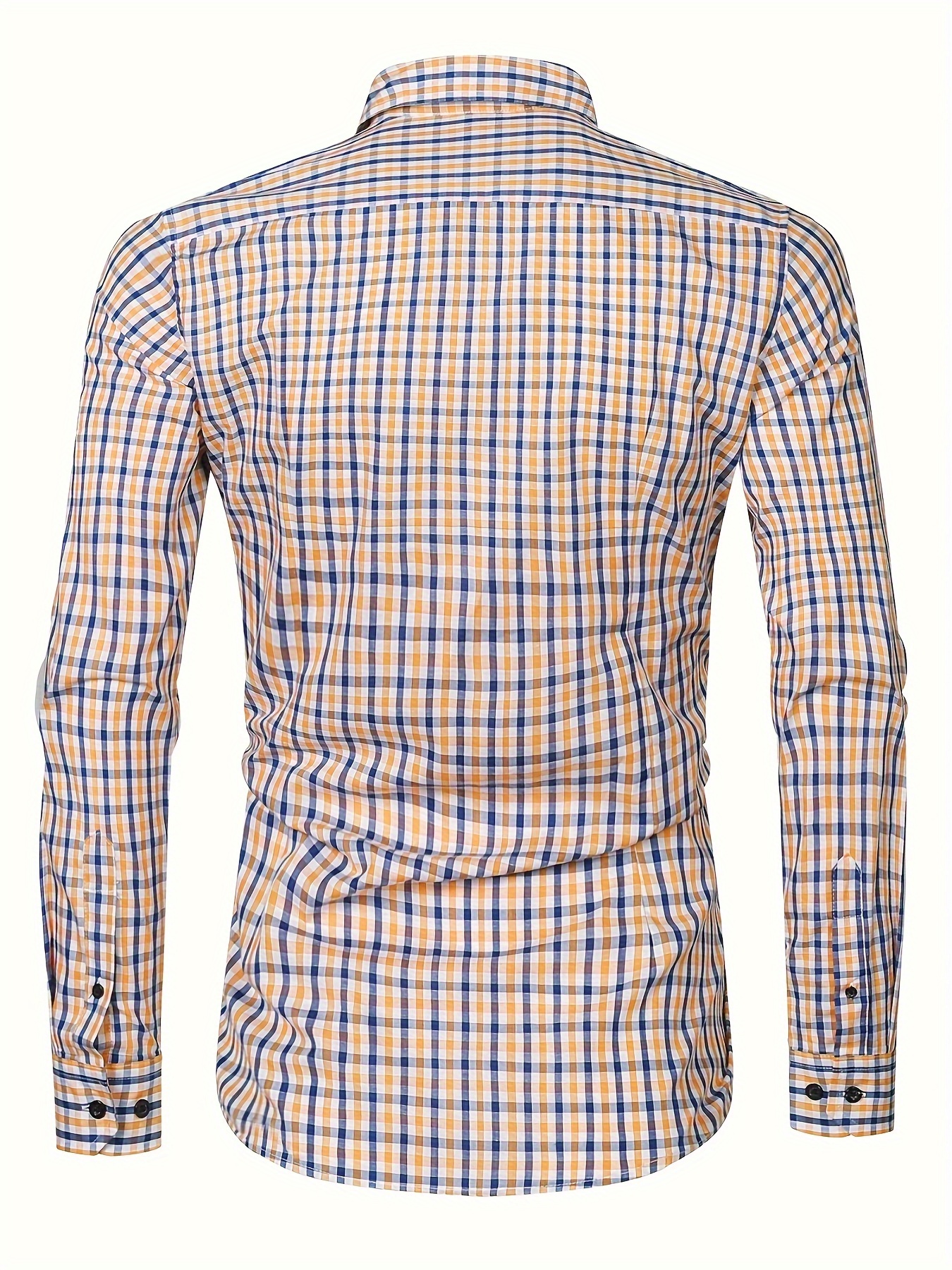 plaid pattern mens cotton casual long sleeve button up shirt mens leisurewear spring fall outdoor details 23