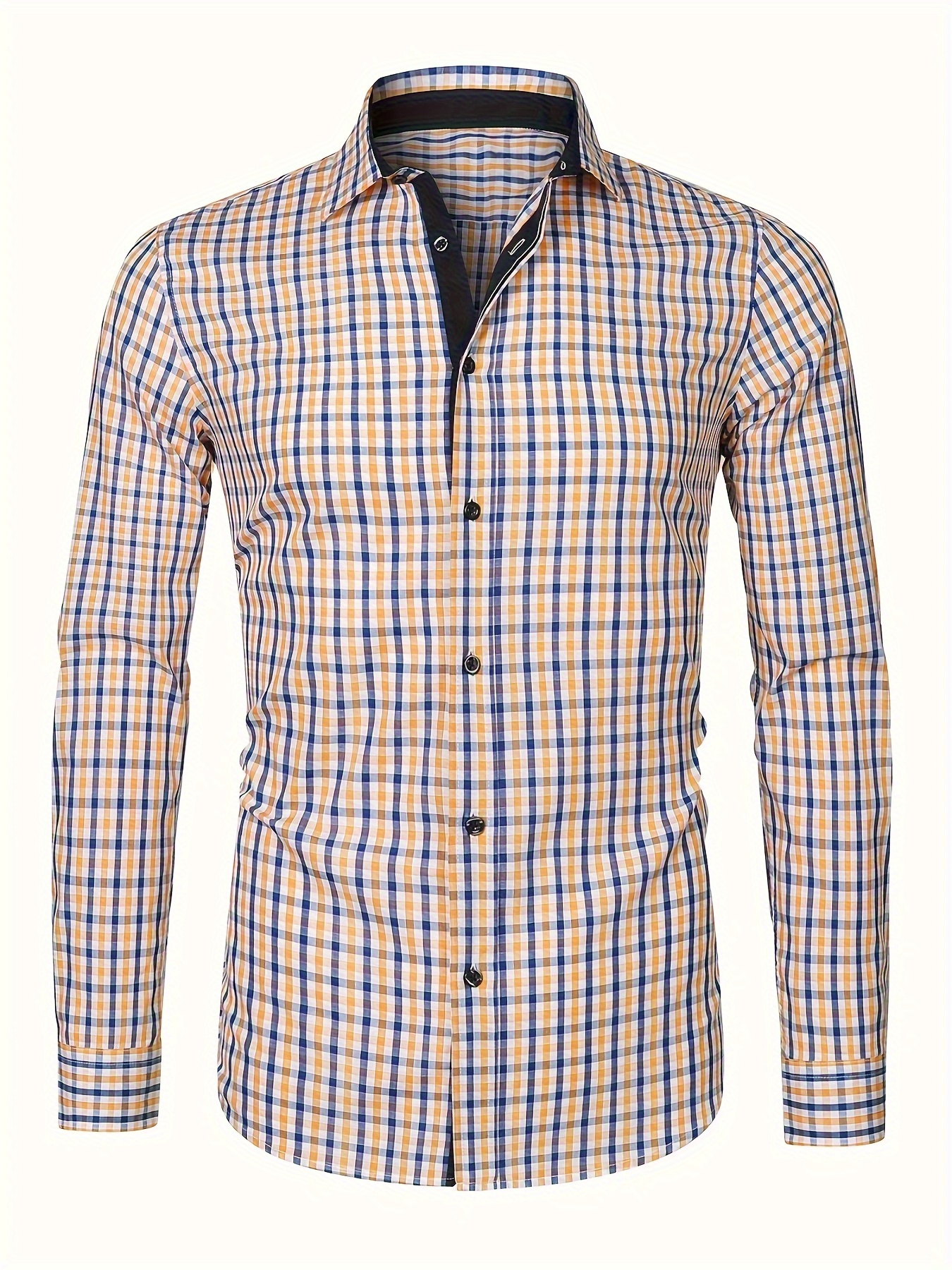 plaid pattern mens cotton casual long sleeve button up shirt mens leisurewear spring fall outdoor details 28