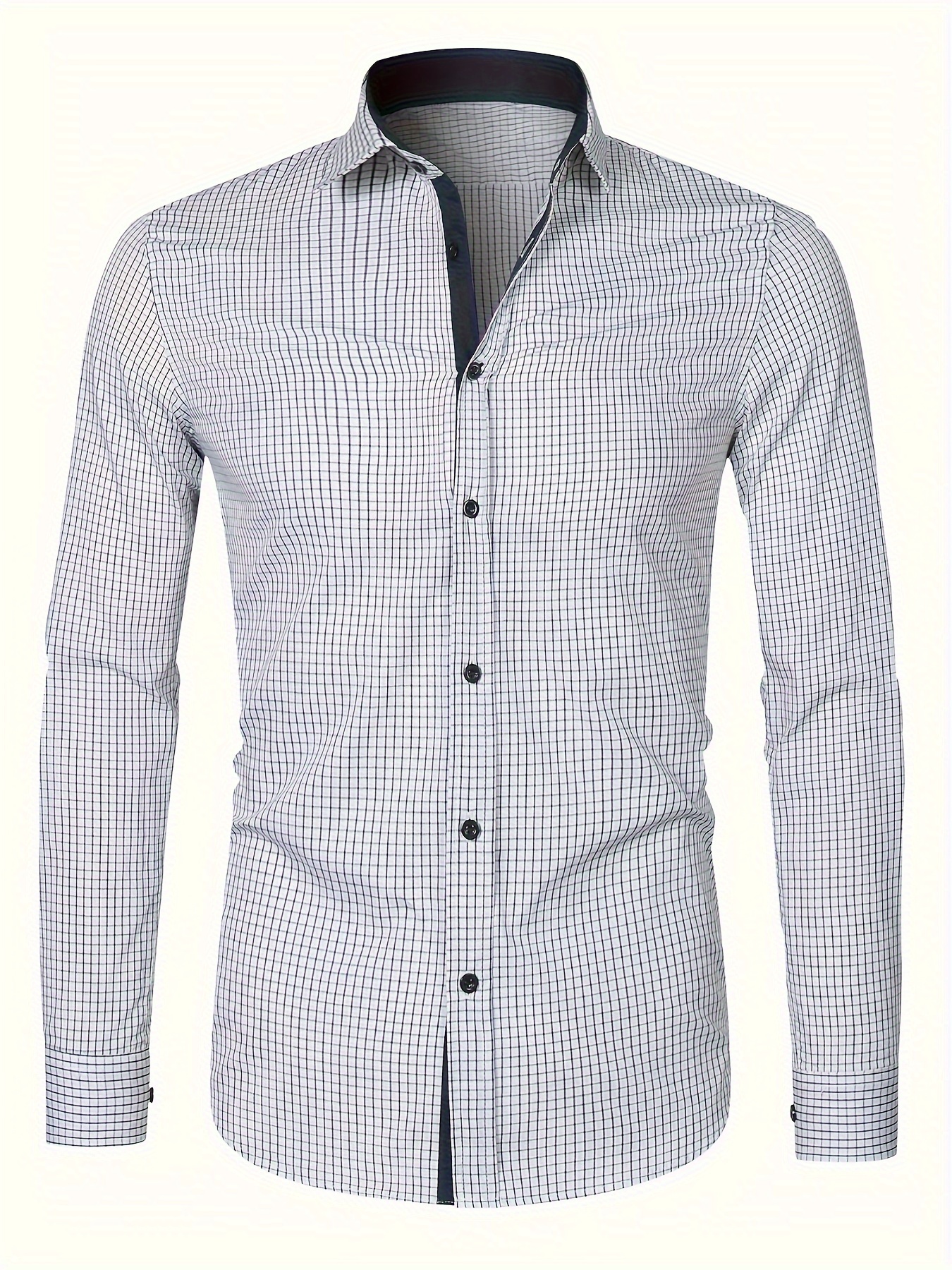 plaid pattern mens cotton casual long sleeve button up shirt mens leisurewear spring fall outdoor details 36