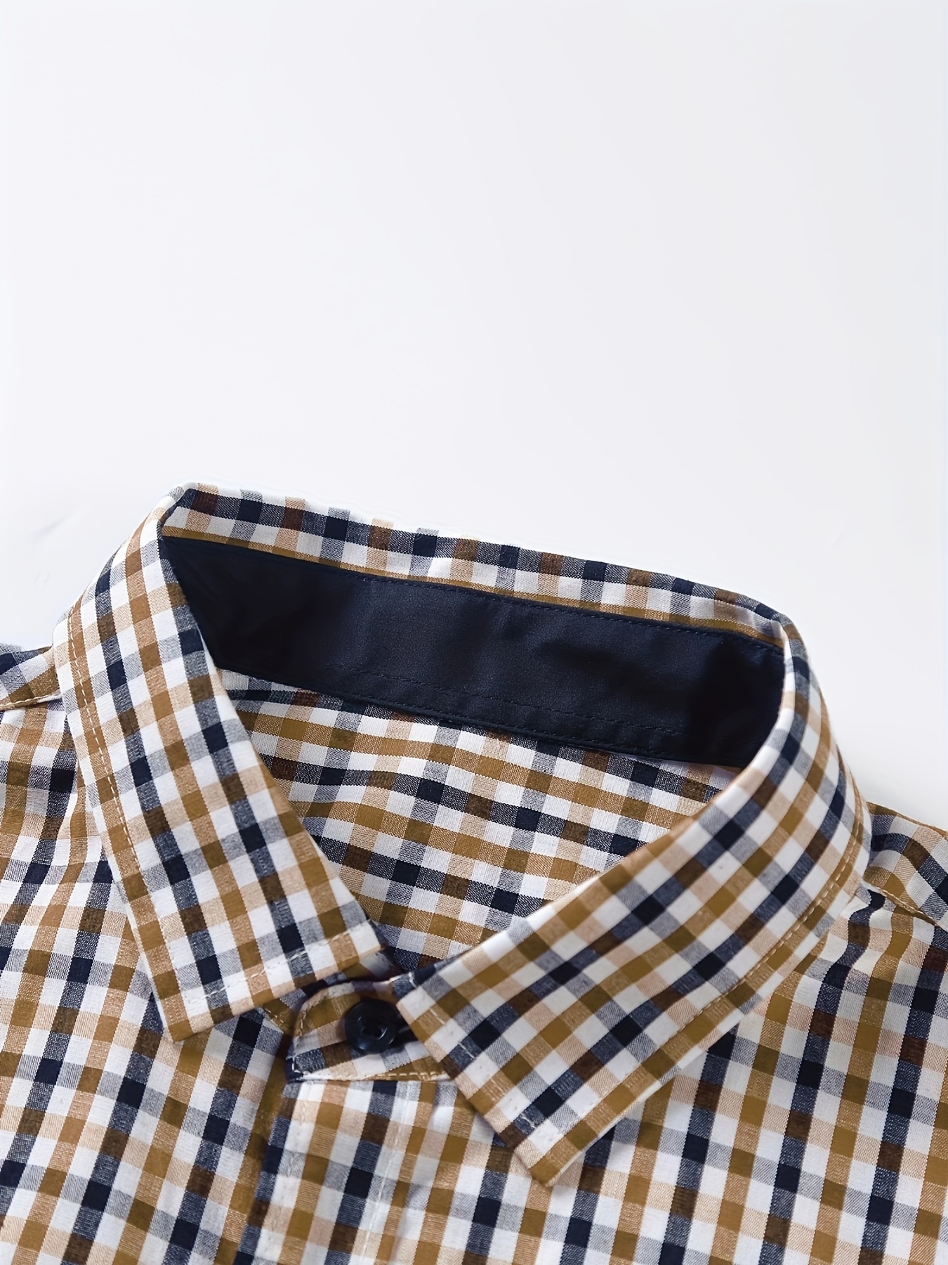 plaid pattern mens cotton casual long sleeve button up shirt mens leisurewear spring fall outdoor details 39