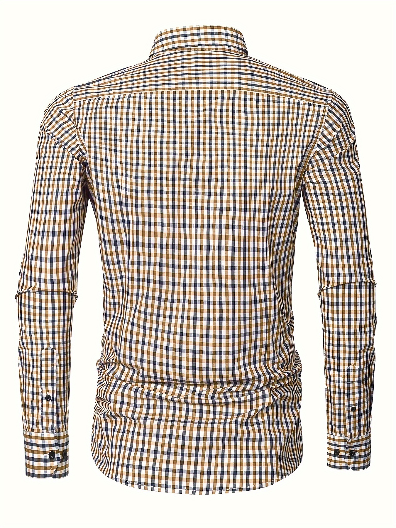 plaid pattern mens cotton casual long sleeve button up shirt mens leisurewear spring fall outdoor details 41