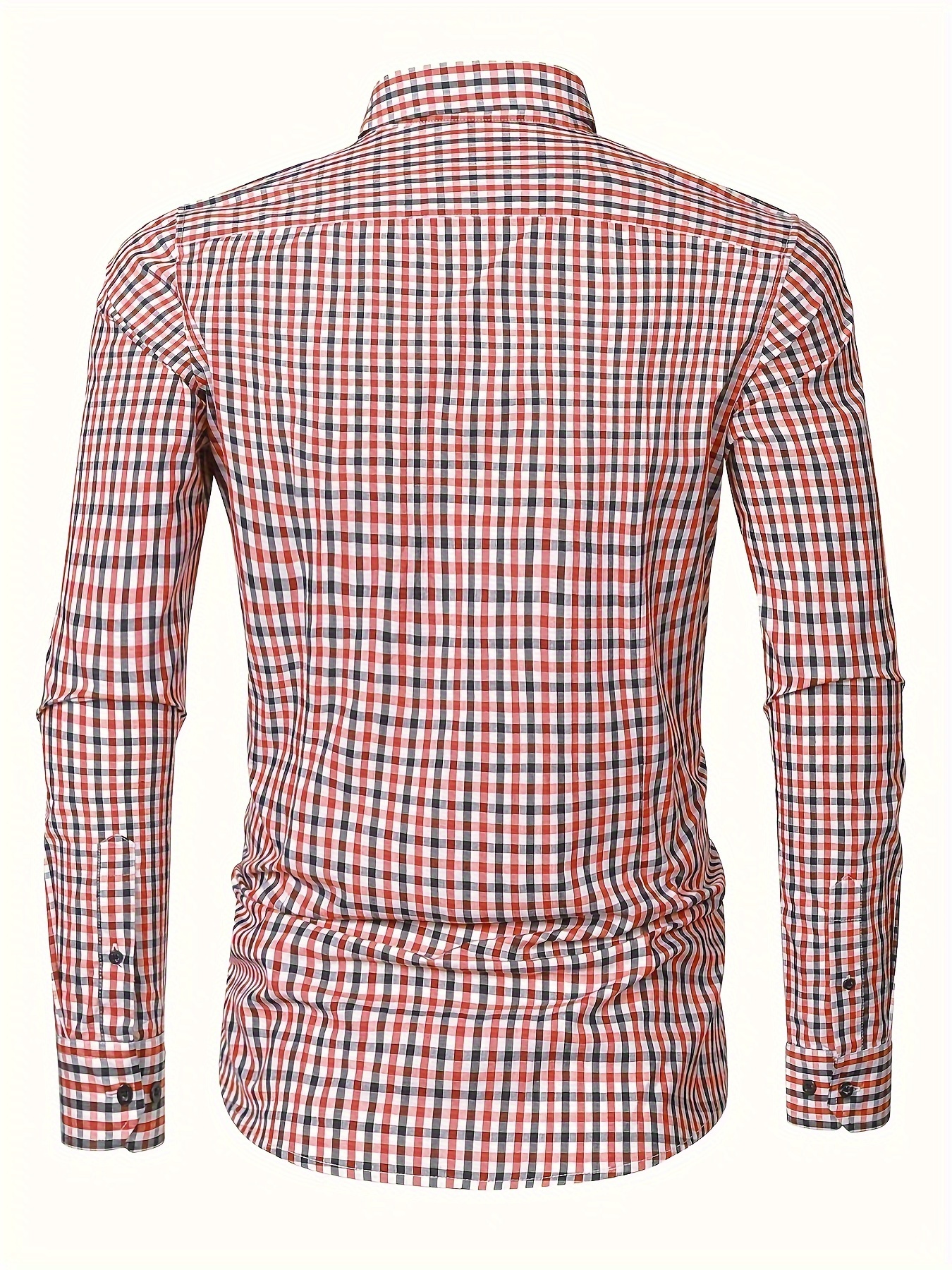 plaid pattern mens cotton casual long sleeve button up shirt mens leisurewear spring fall outdoor details 51