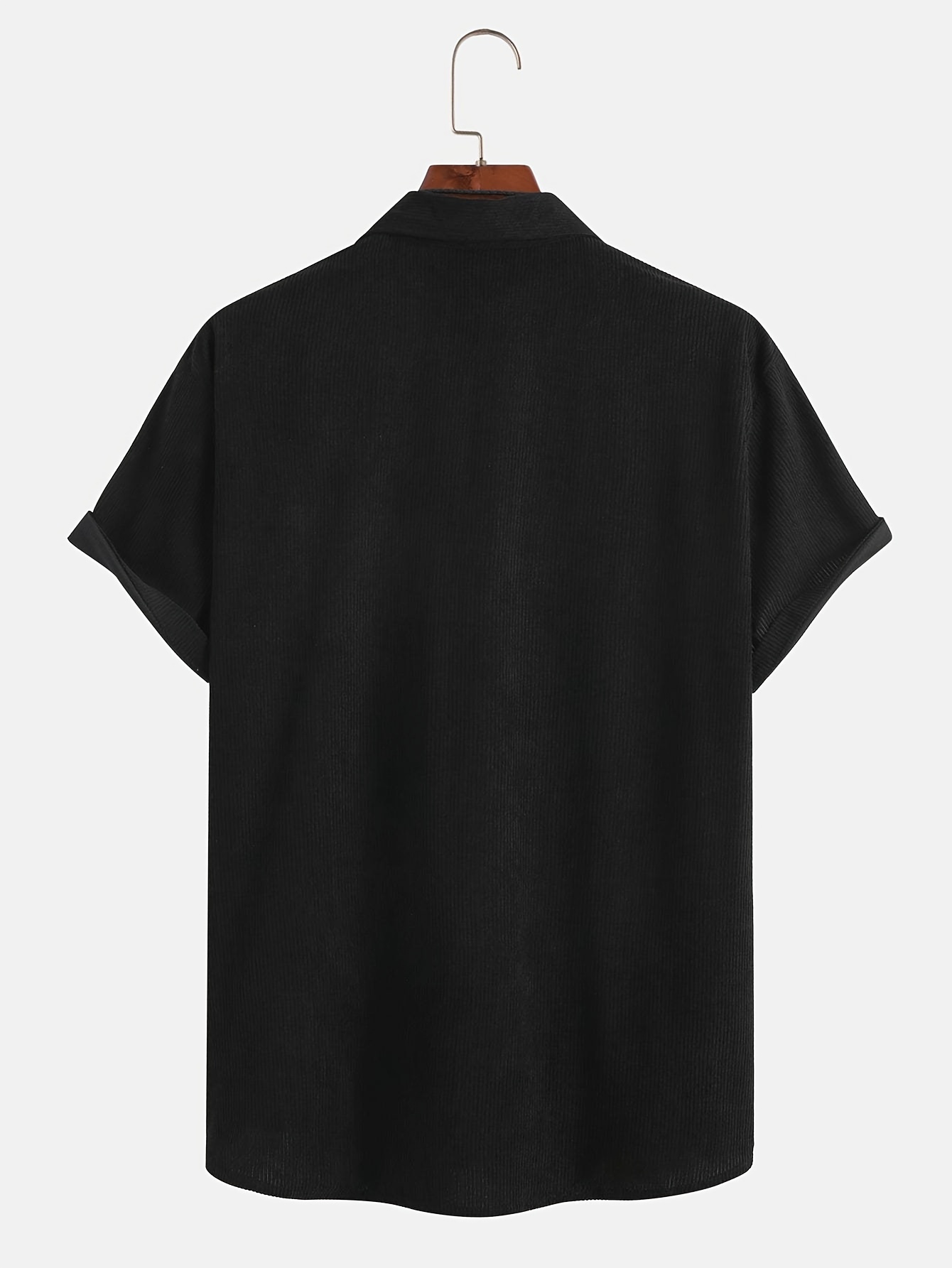 casual color block mens short sleeve button down shirt with chest pocket summer mens leisurewear details 1