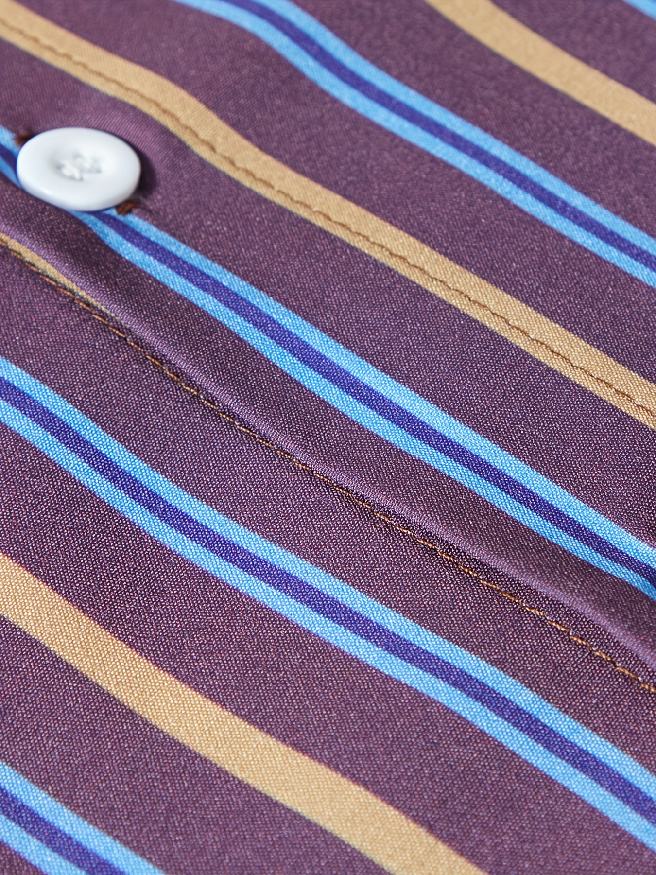 mens classic design striped long sleeve button up shirt for business occasions spring fall mens clothing details 9