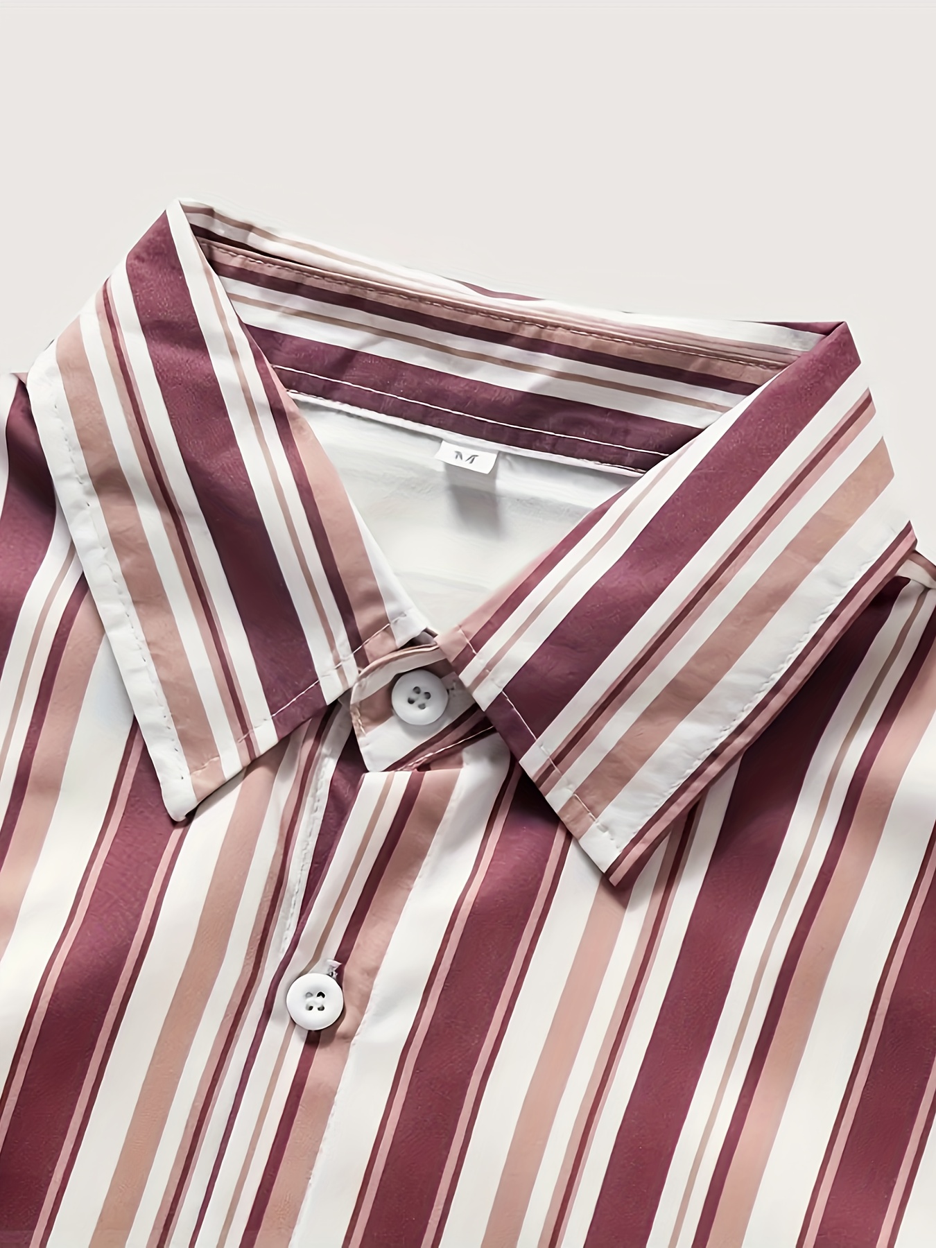 mens classic design striped long sleeve button up shirt for business occasions spring fall mens clothing details 12