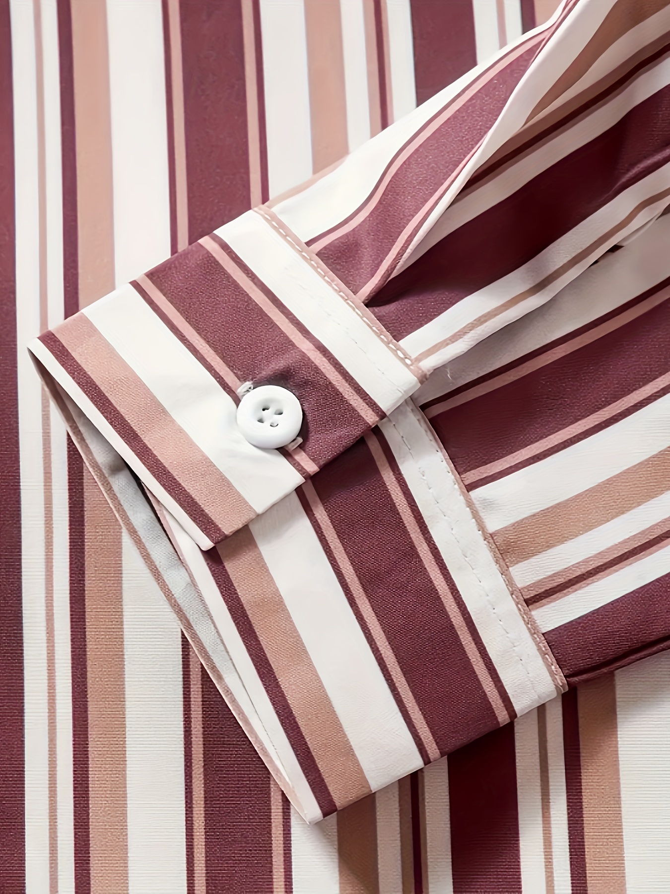 mens classic design striped long sleeve button up shirt for business occasions spring fall mens clothing details 13