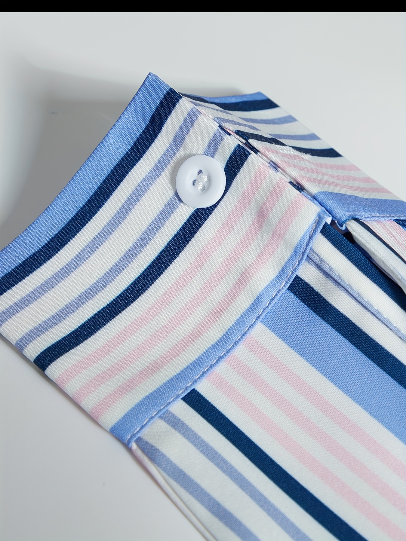 mens classic design striped long sleeve button up shirt for business occasions spring fall mens clothing details 27