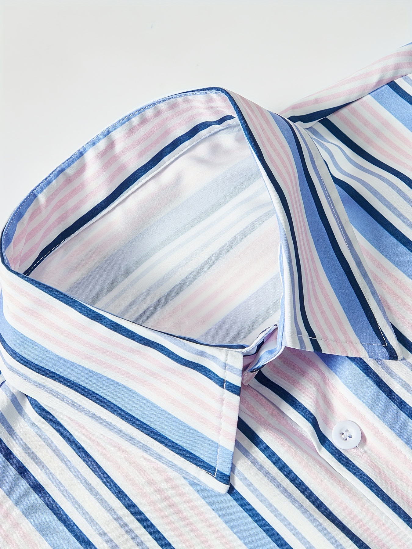 mens classic design striped long sleeve button up shirt for business occasions spring fall mens clothing details 28