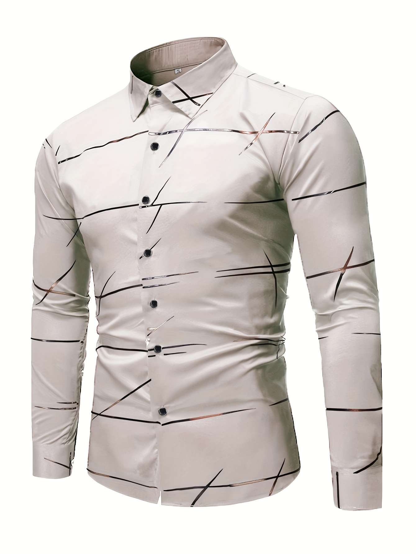 mens casual navy blue slim shirt details 12