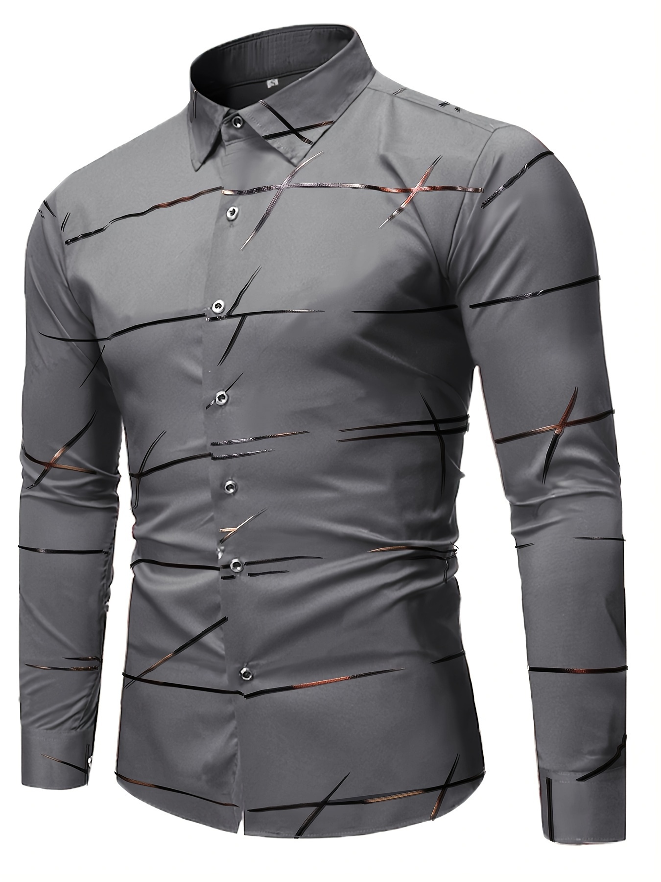 mens casual navy blue slim shirt details 20