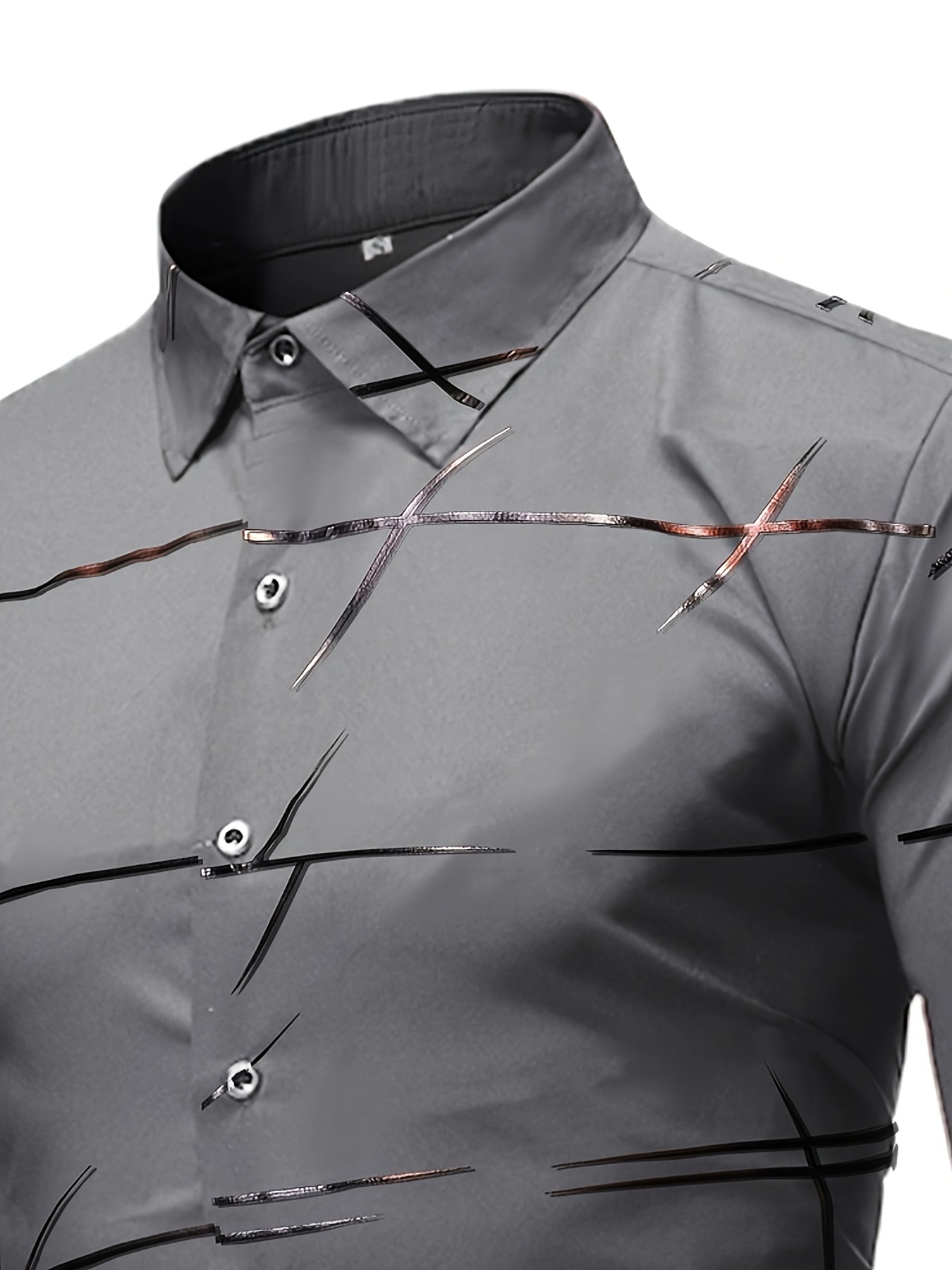 mens casual navy blue slim shirt details 23