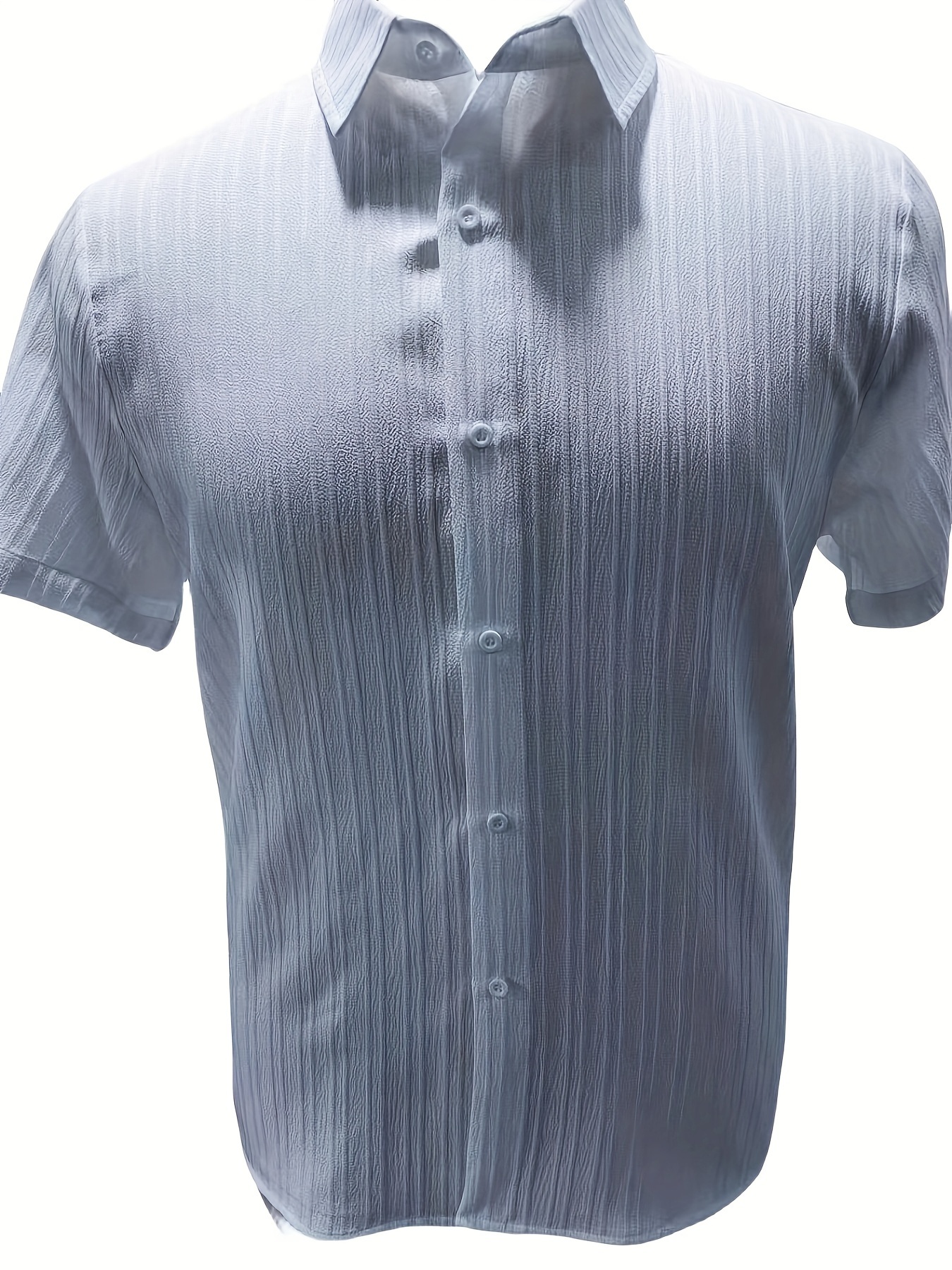 casual ribbed mens short sleeve button up shirt for summer resort vacation mens leisurewear details 1