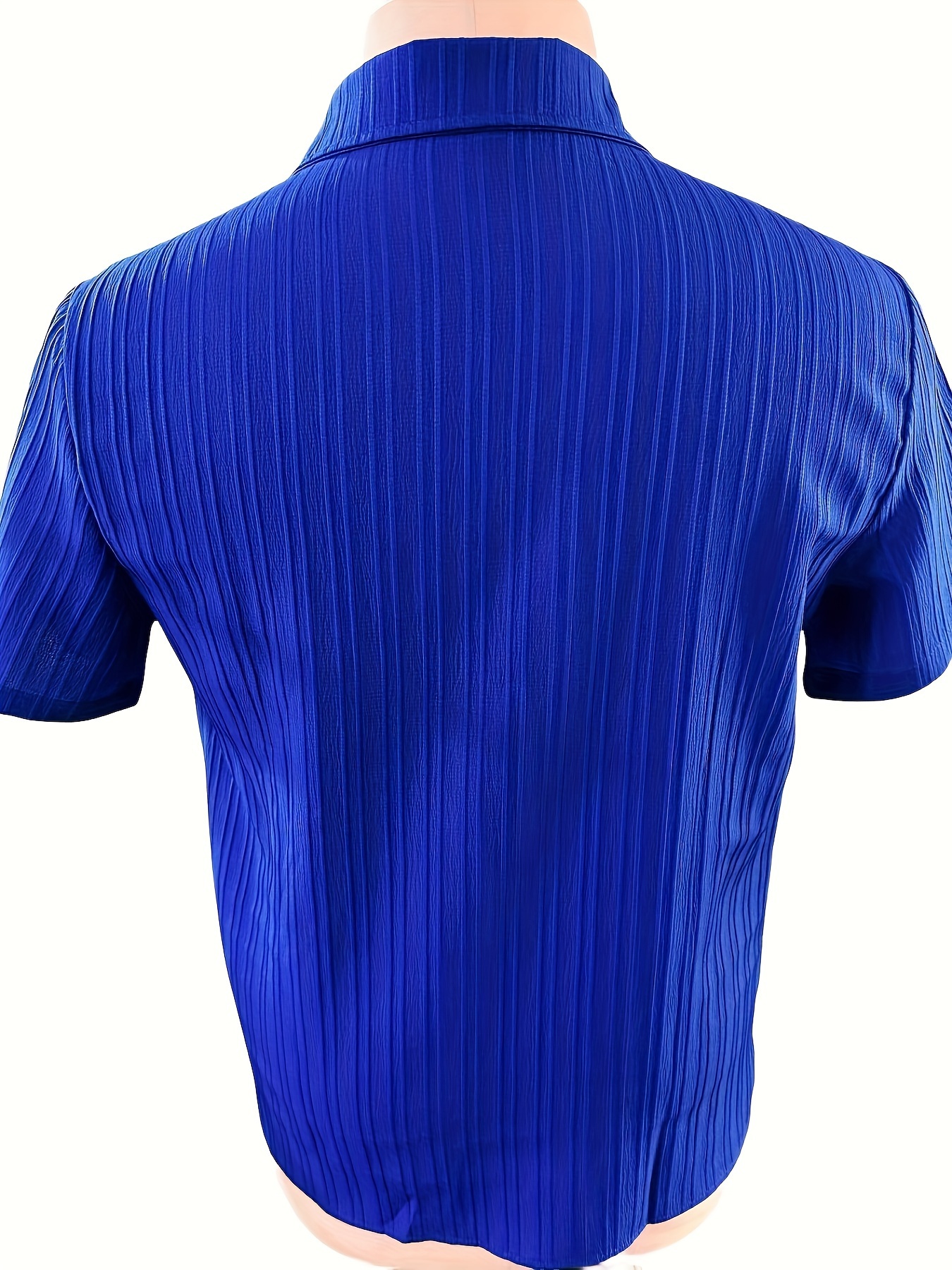 casual ribbed mens short sleeve button up shirt for summer resort vacation mens leisurewear details 7
