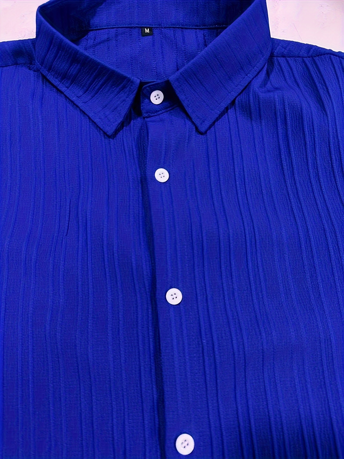 casual ribbed mens short sleeve button up shirt for summer resort vacation mens leisurewear details 9