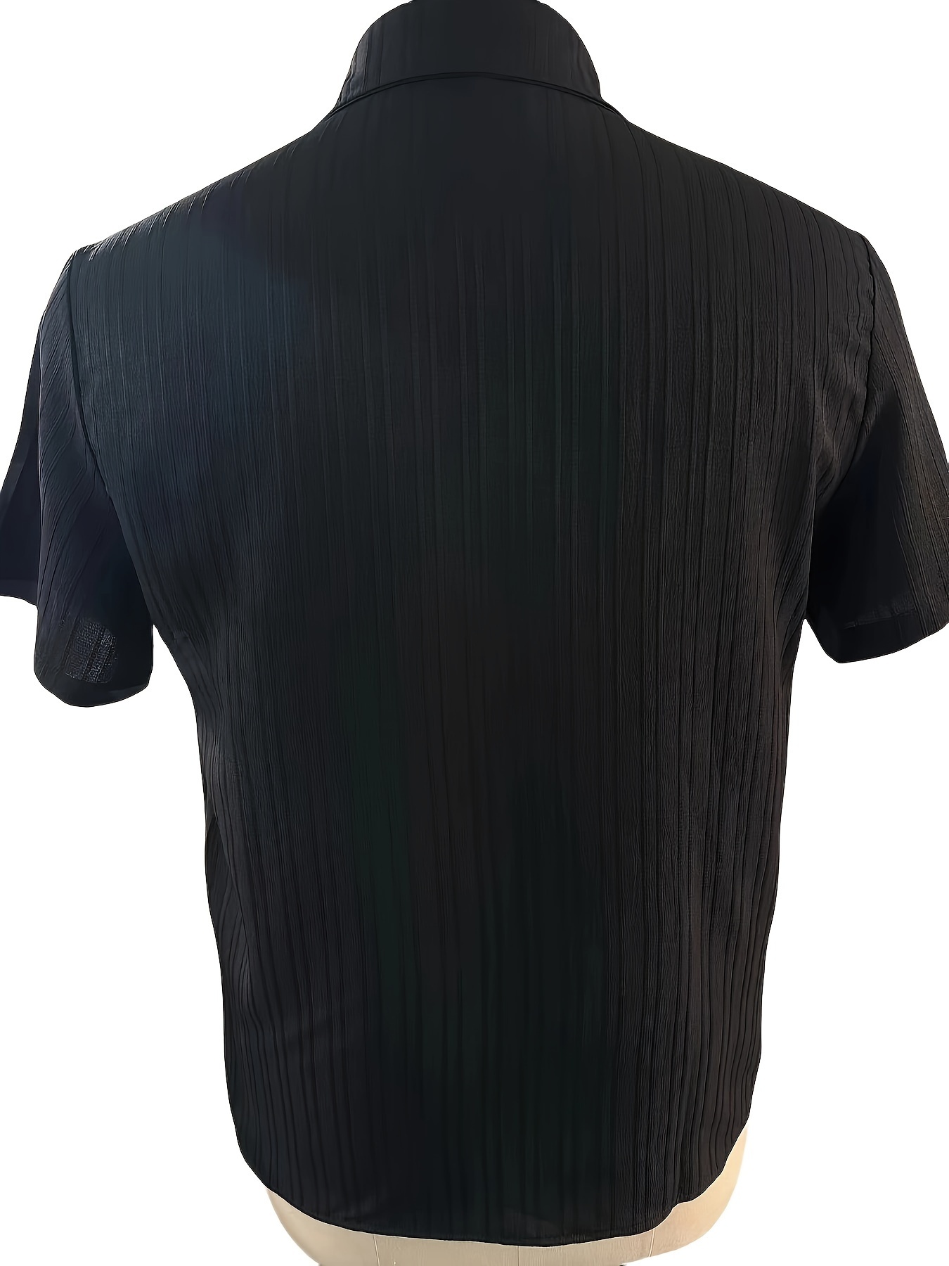casual ribbed mens short sleeve button up shirt for summer resort vacation mens leisurewear details 12
